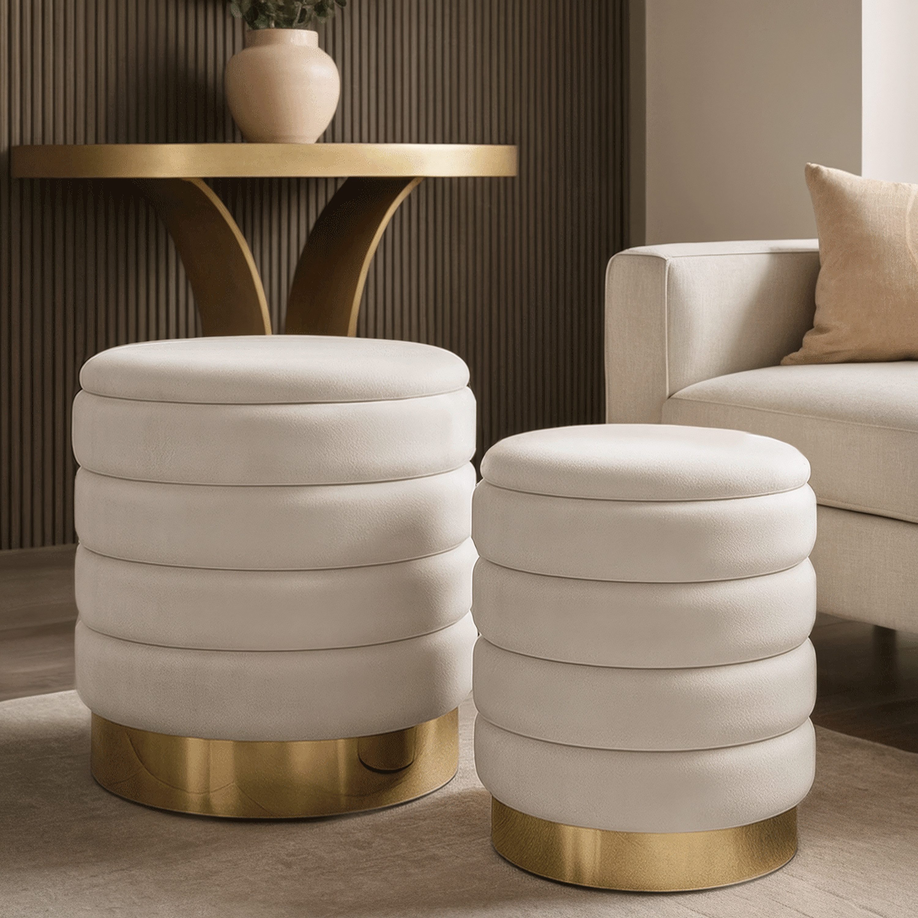 Lookway Hocker MIRELLE Pouf-Set – Elegante Sitzgelegenheit mit praktischem günstig online kaufen