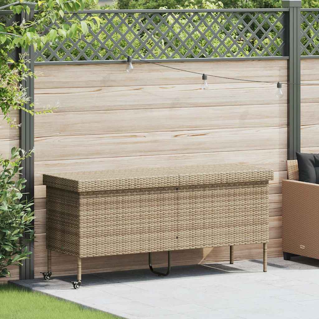vidaXL Gartenbox Gartentruhe mit Rollen Beige günstig online kaufen