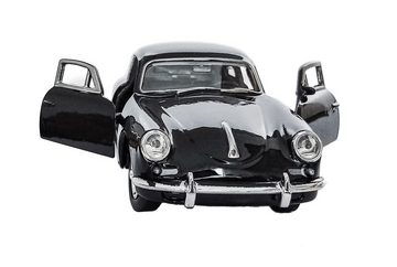 Welly Modellauto PORSCHE 356B Modellauto 12cm aus Metall Modell Auto 75 (Schwarz), Spielzeugauto mit Rückzug Spielzeug Kinder Geschenk