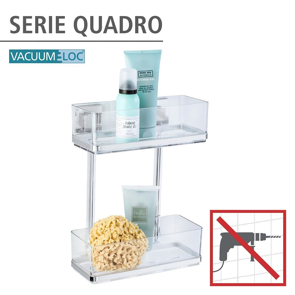 WENKO Wandregal Vacuum-Loc Quadro, 2 Etagen – Bild 2 von 5