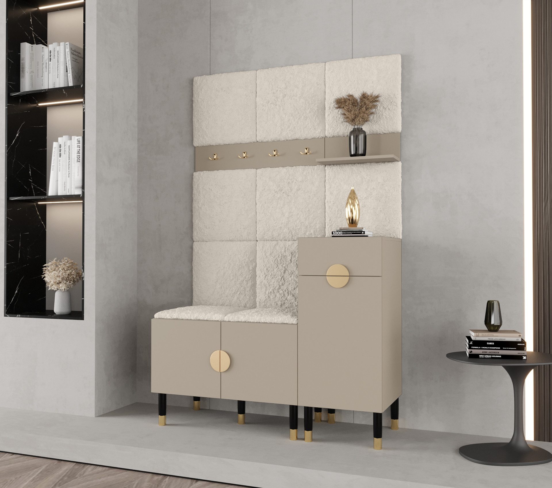 ABIKS MÖBEL Kompaktgarderobe PALERMO Set 5 Garderobe mit gepolsterten Panee günstig online kaufen