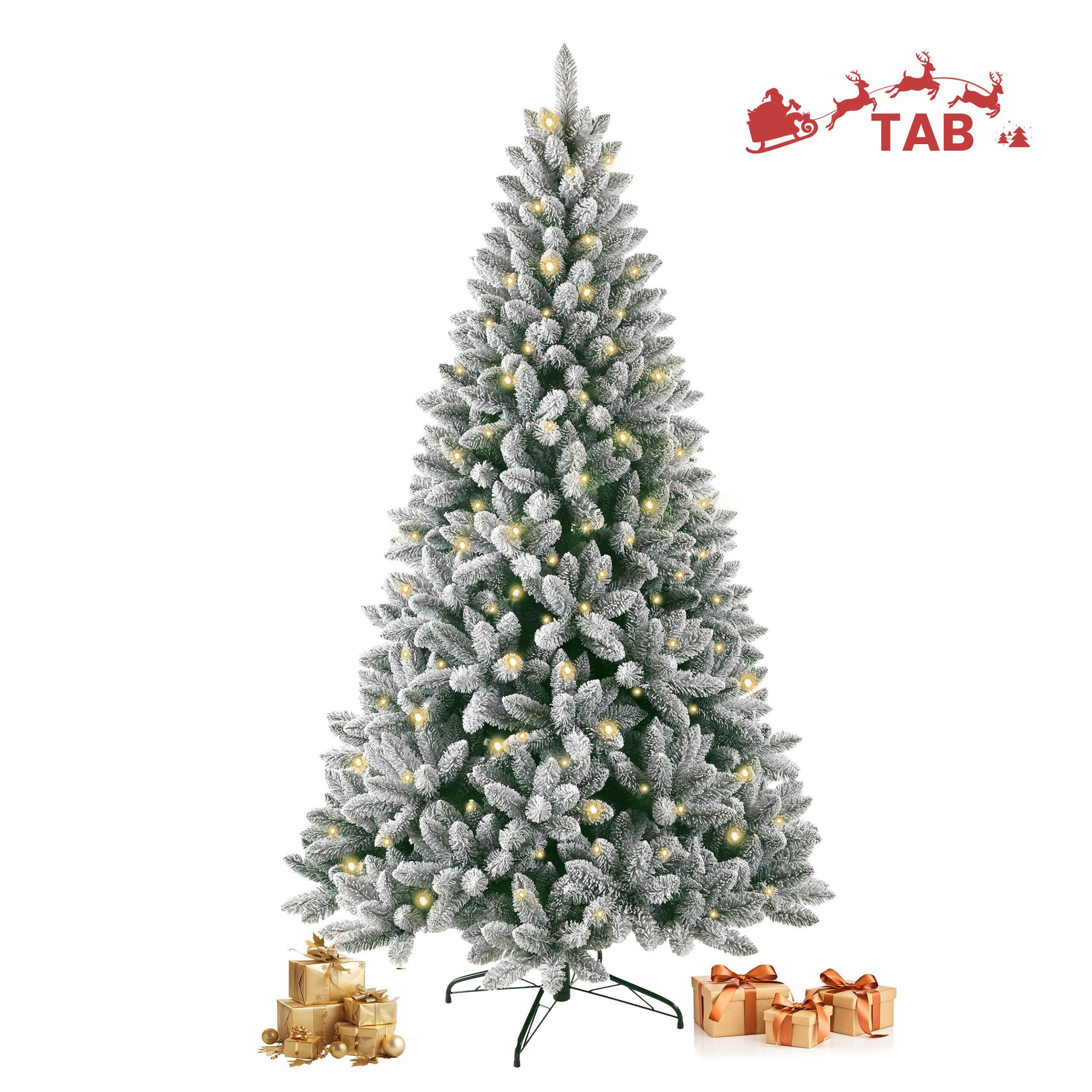 Künstlicher Weihnachtsbaum Tannenbaum, PVC, 180cm/210cm, mit LED, Tannenzapfen