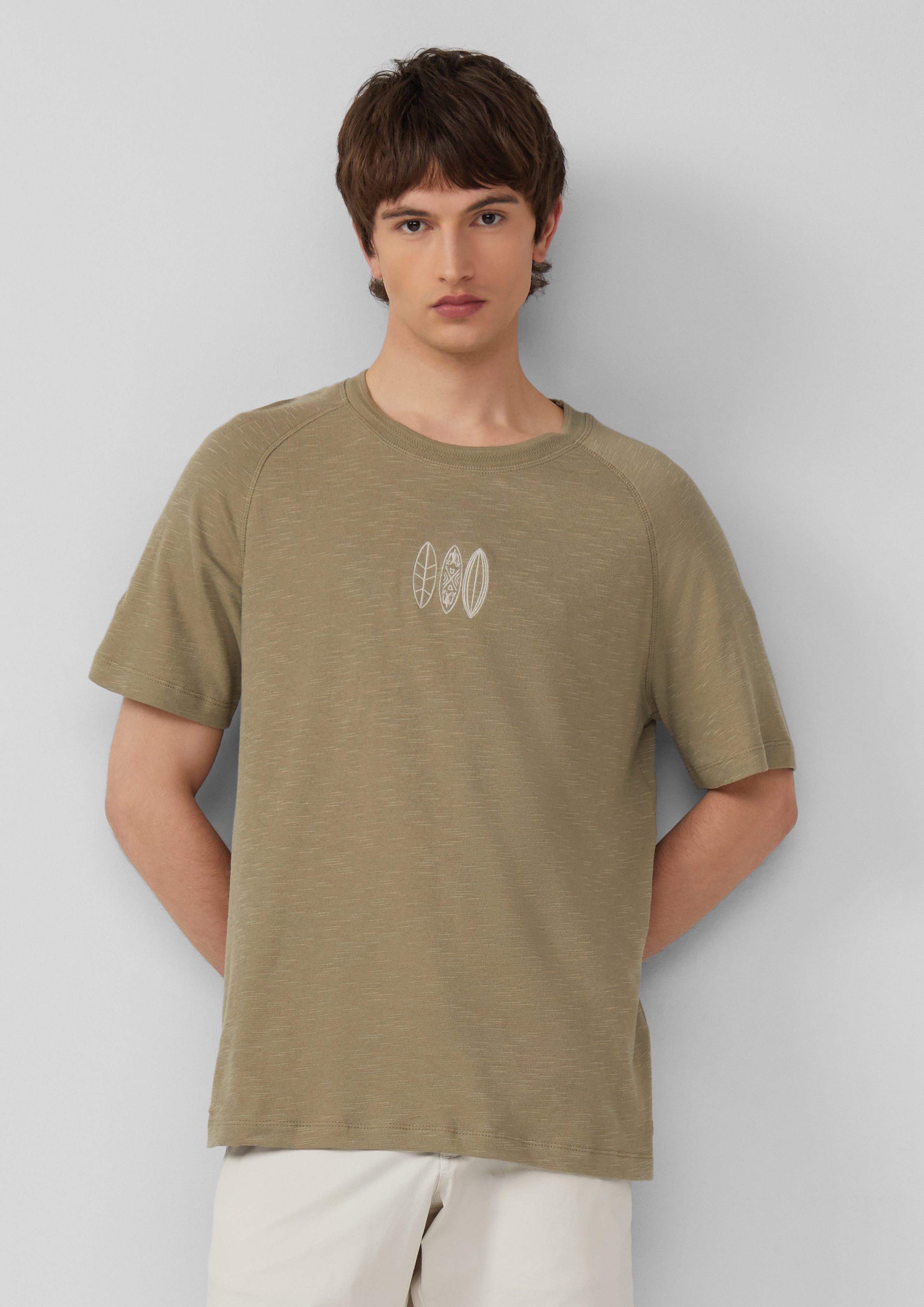 s.Oliver Kurzarmshirt Raglan-T-Shirt mit Flammgarnstruktur und günstig online kaufen