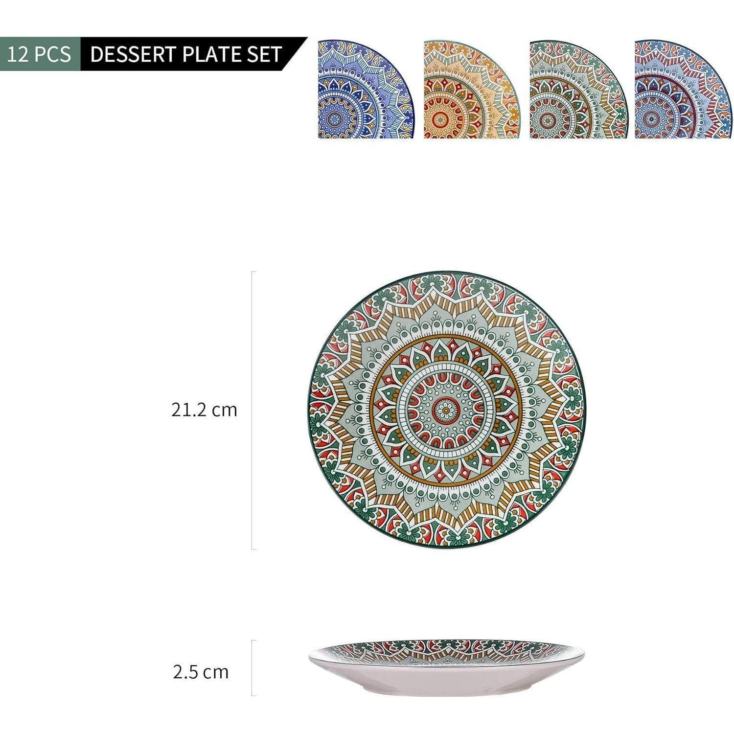 LuxusKollektion Kuchenteller Kuchenteller Dessertteller 12 piece dessert plates Dunkelblau