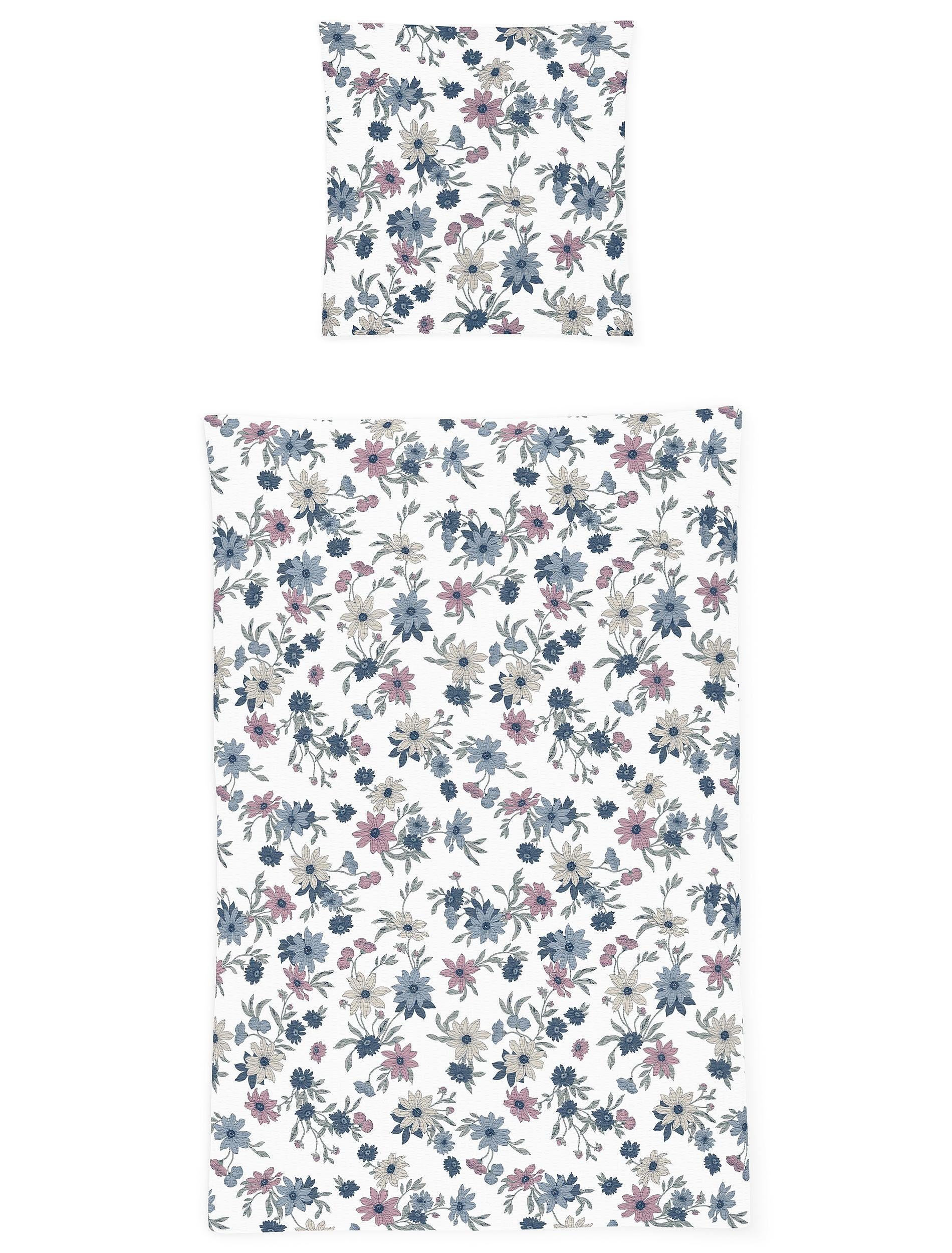 Irisette Biancheria Da Letto In Seersucker 8446-90 A Righe, Blu E Rosa, 135x200 Cm