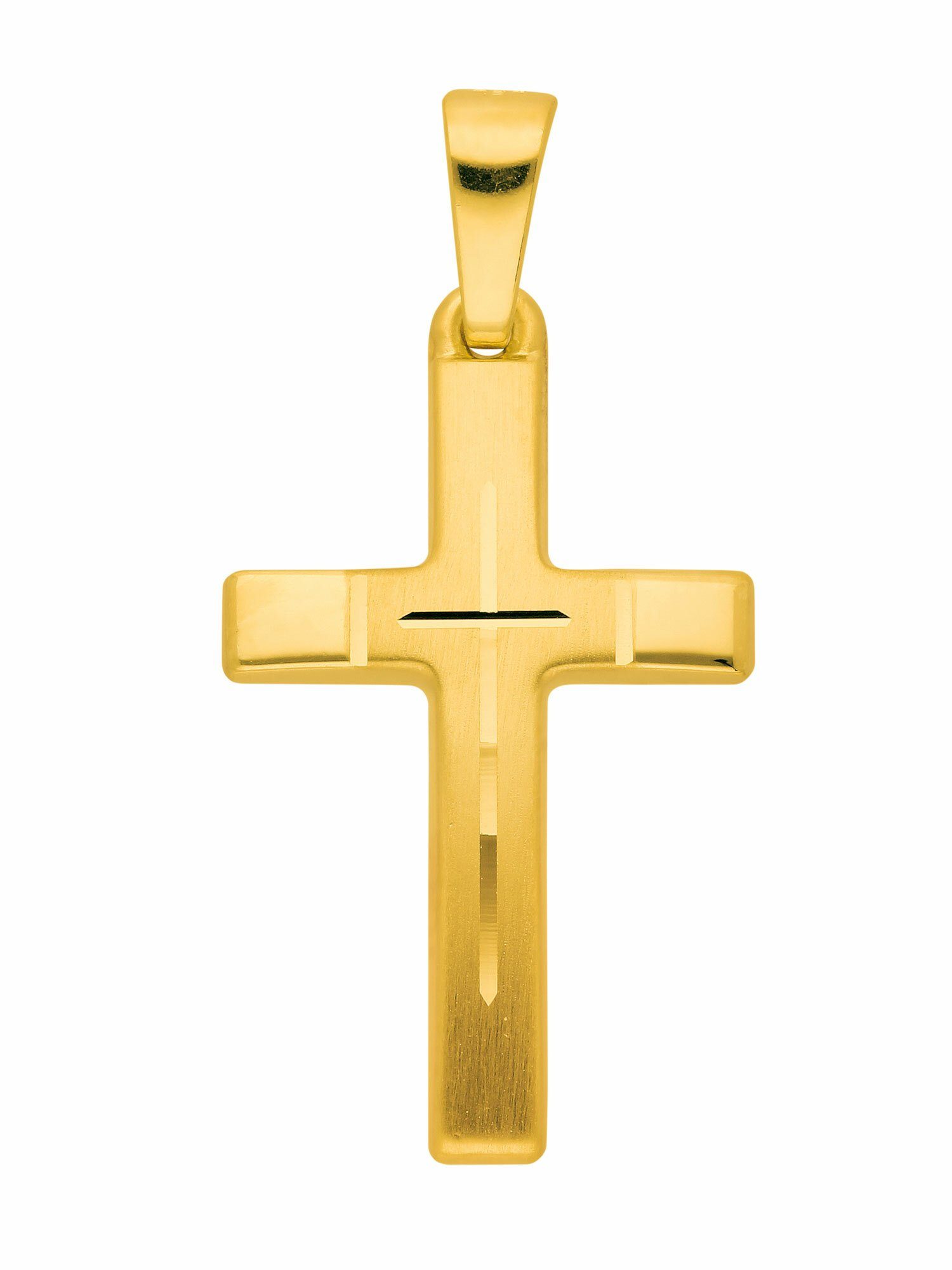 Adelia´s Kettenanhänger 585 Gold Kreuz Anhänger, Goldschmuck für Damen &  Herren, Maße - Breite 11,6 mm - Höhe 16,5 mm | Kettenanhänger