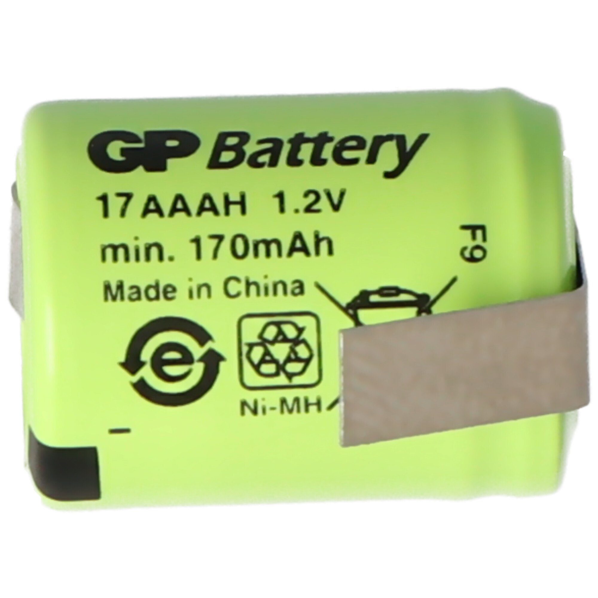 GP Batteries KAN 1/3AAA 150 Micro 170mAh 1,2 Z-Form NiMH mit mAh (1,2 V) Akku Lötfahne Volt