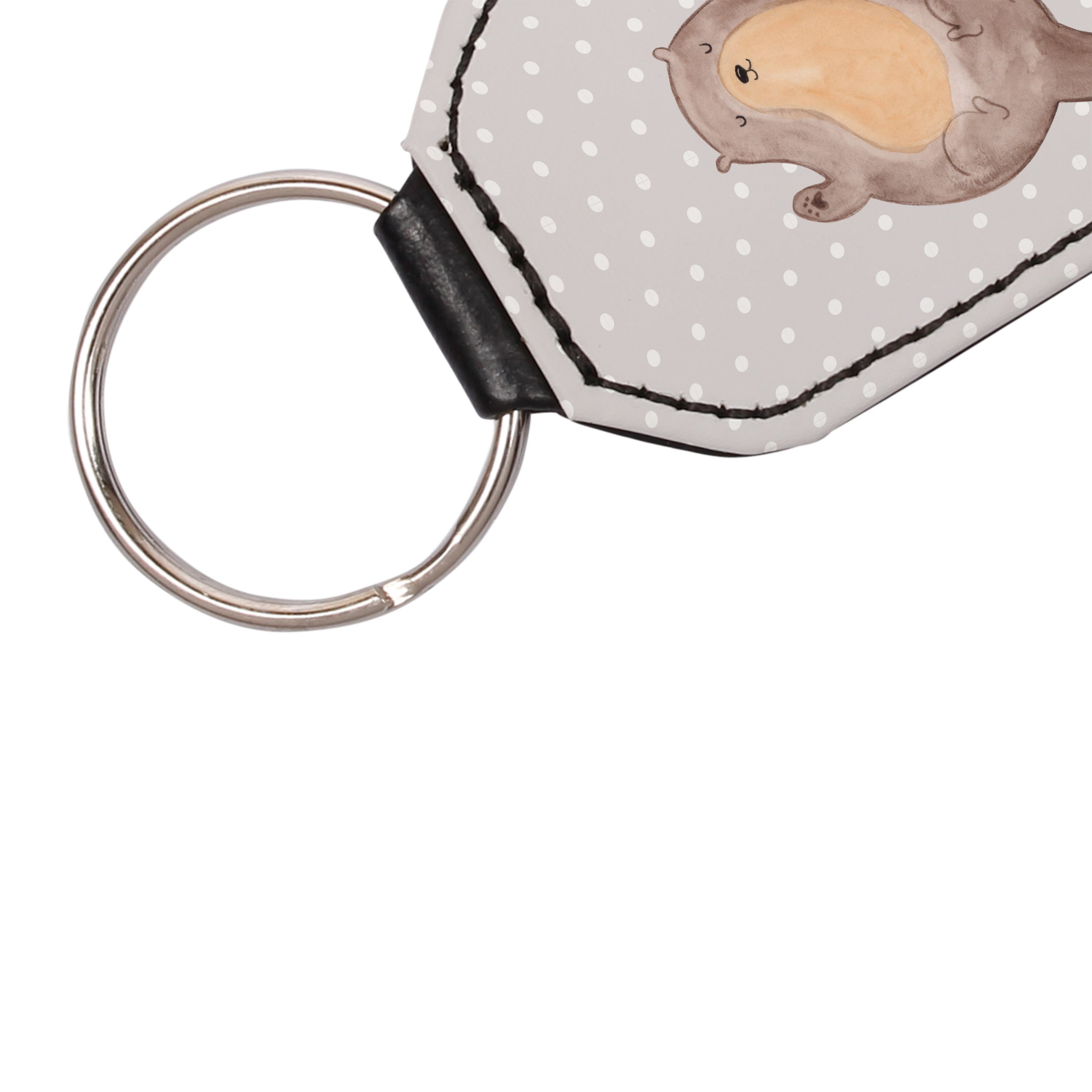 Mr. & Panda - Otter (1-tlg) Geschenk, See Schlüsselanhänger g Grau Otter, Pastell - Umarmen Otter Seeotter Mrs