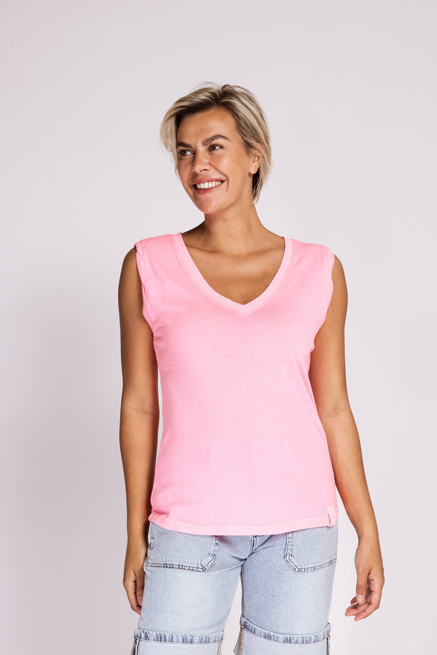 Zhrill Shirttop ASHI Tank Top normale Passform, ärmellos, aus Baumwolle, hüftbedeckende Länge