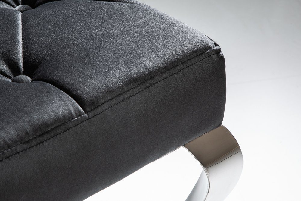 BAROCK mit silber, Samt-Bezug riess-ambiente 172cm schwarz / MODERN Sitzbank