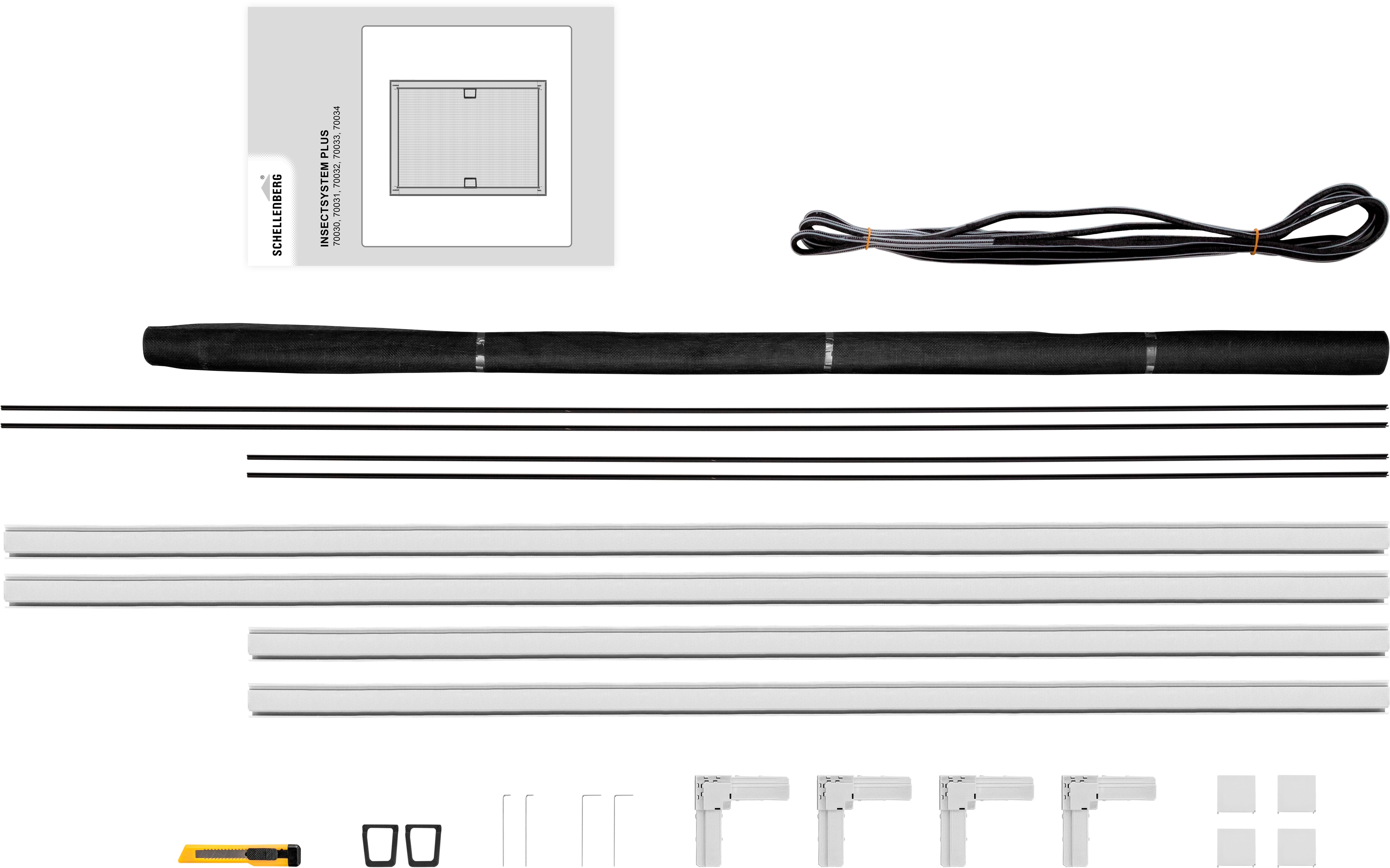 SCHELLENBERG Insektenschutz-Fensterrahmen Fliegengitter Fenster Plus, (Set, 1-St), aus Aluminium, 100 x 120 cm und 130 x 150 cm, anthrazit und weiß