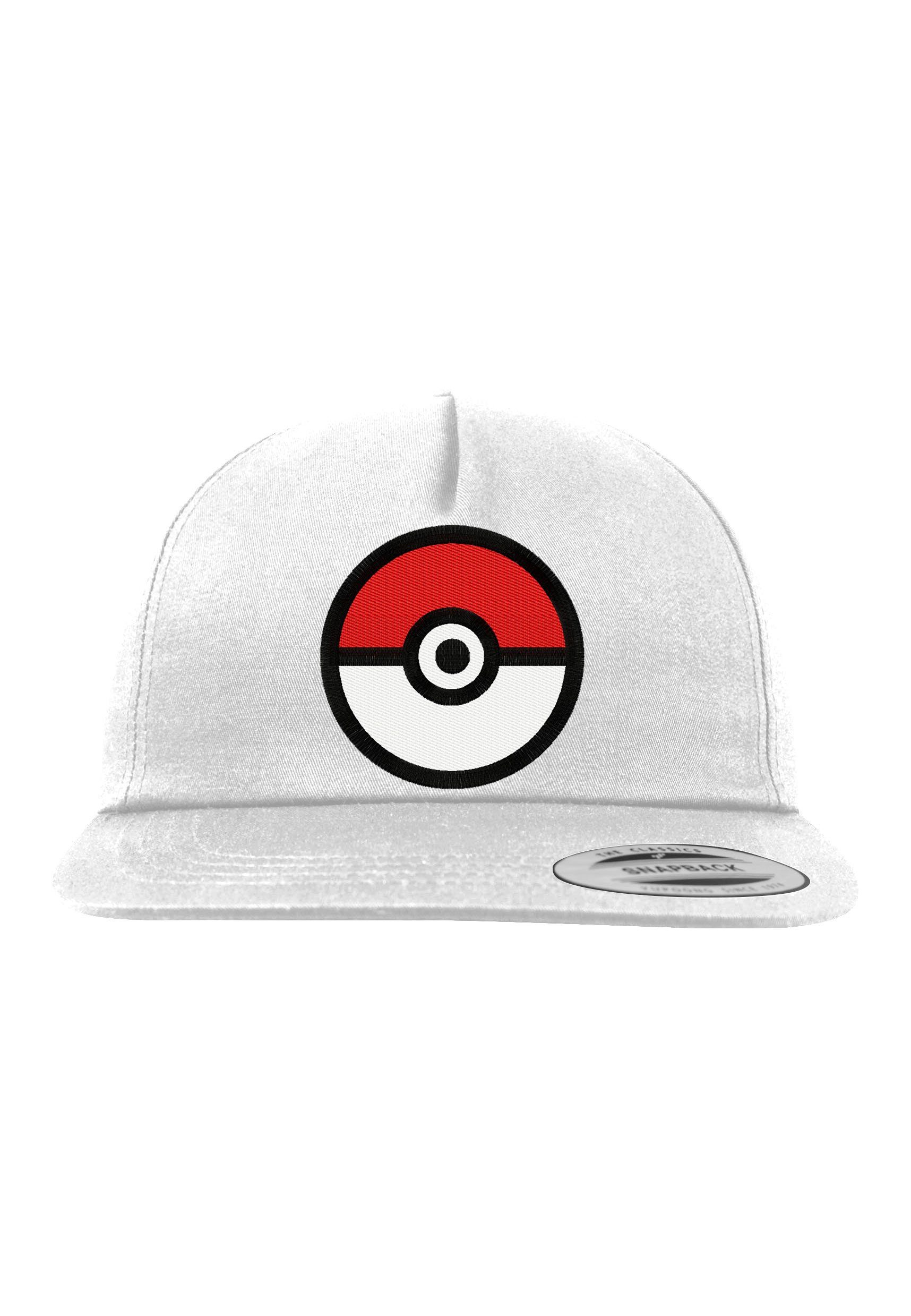 Youth Designz Baseball Cap Poke Ball 2D Unisex Snapback Cap mit modischer Logo Stickerei Weiß