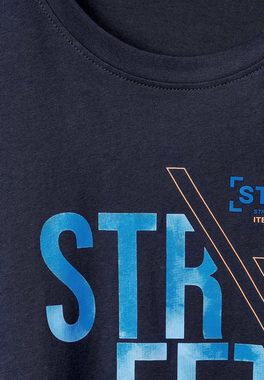 STREET ONE MEN T-Shirt mit Label-Front-Print