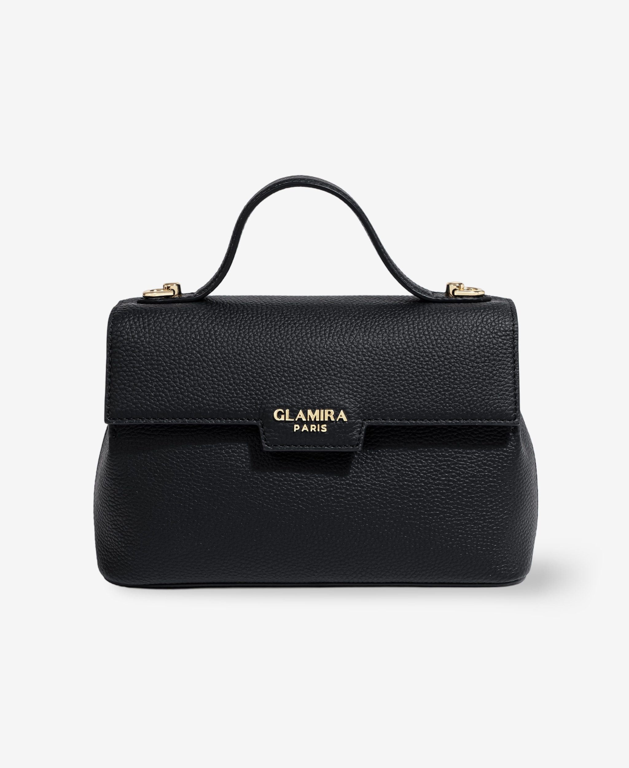 GLAMIRA Umhängetasche GoAnywhere Schwarze Umhängetasche (1-tlg), echt Leder, mit geräumigem Hauptfach