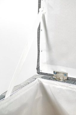 Kobolo Wäschekorb Wäschebehälter - Nylon - weiß-grau - 44x32x52cm