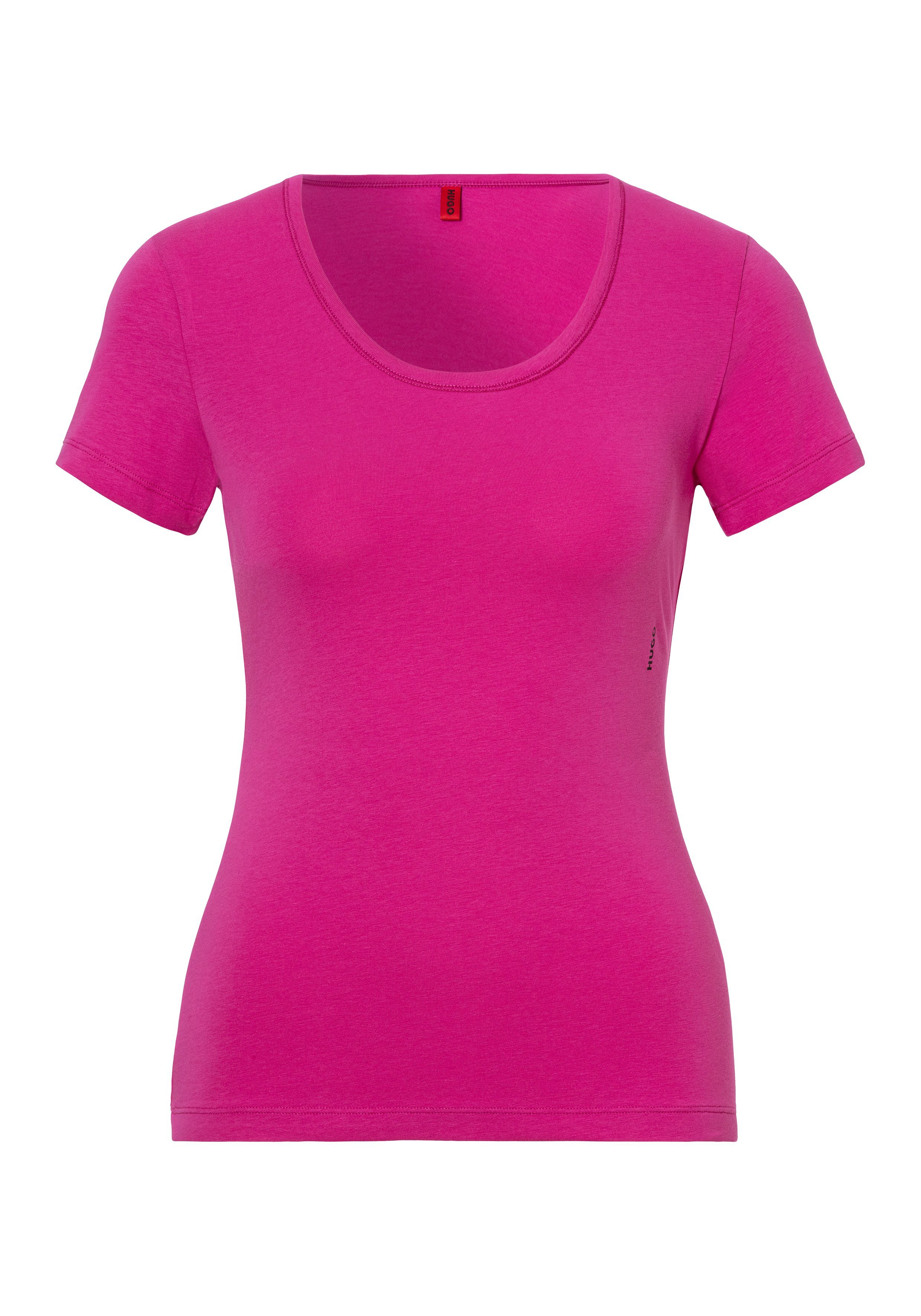 HUGO T-Shirt (Packung, 2-tlg., 2er-Pack) mit vertikalem Logodruck, Aus  elastischer Baumwollmischung | T-Shirts