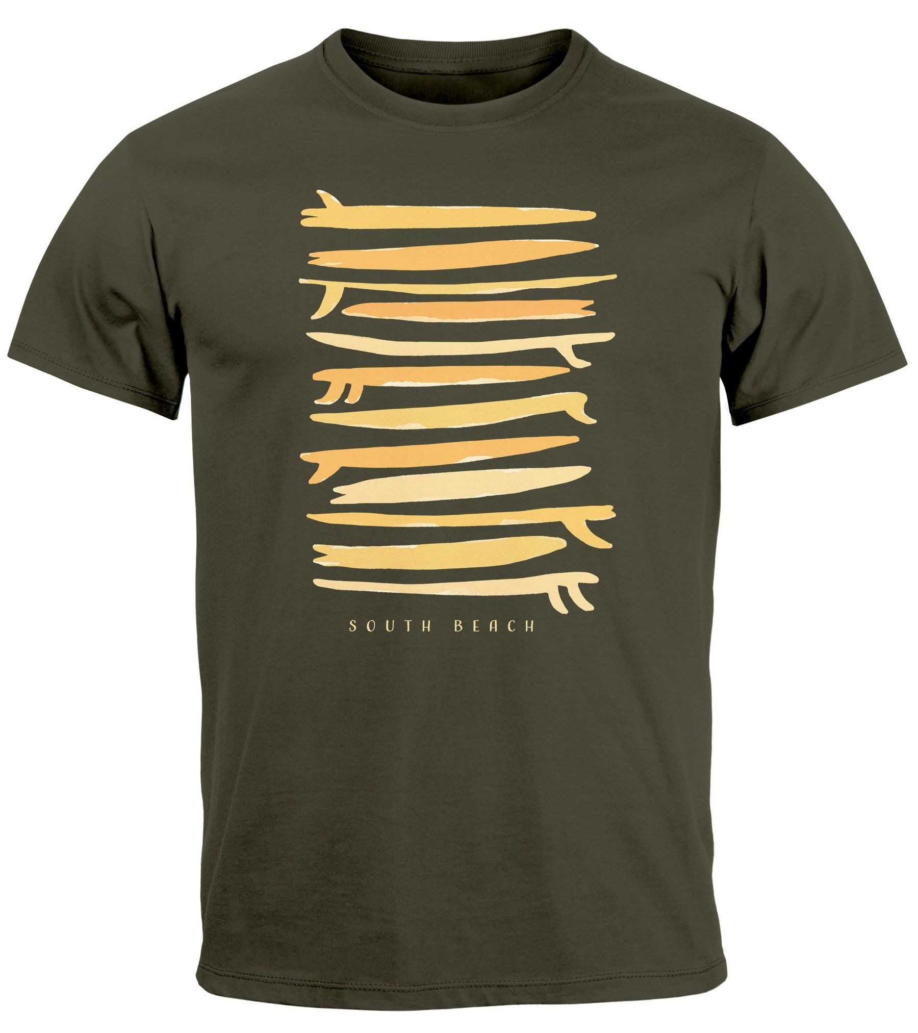Neverless Print-Shirt Herren T-Shirt Surfboards South günstig online kaufen