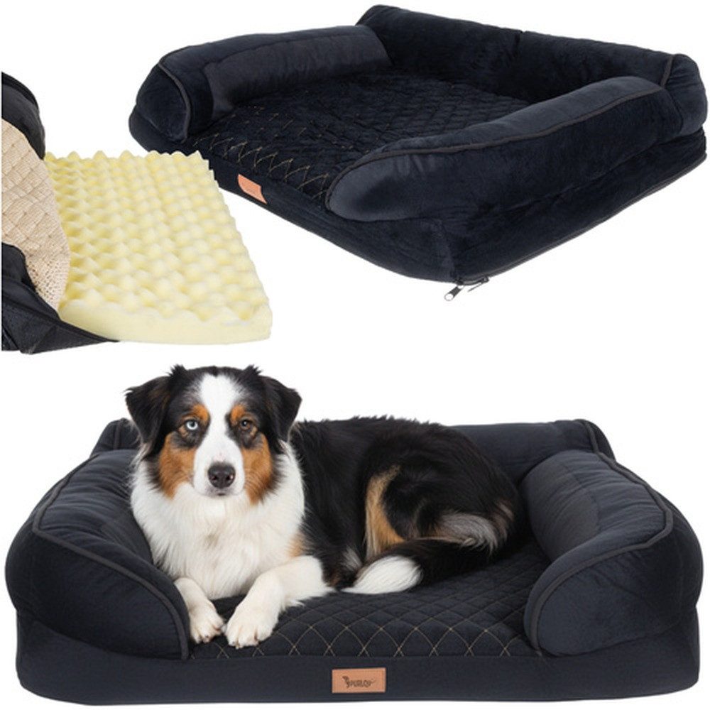 Purlov Hundebett Orthopädisches Bett Schlafbett, Effektive Isolation gegen kalte Böden und hoher Liegekomfort