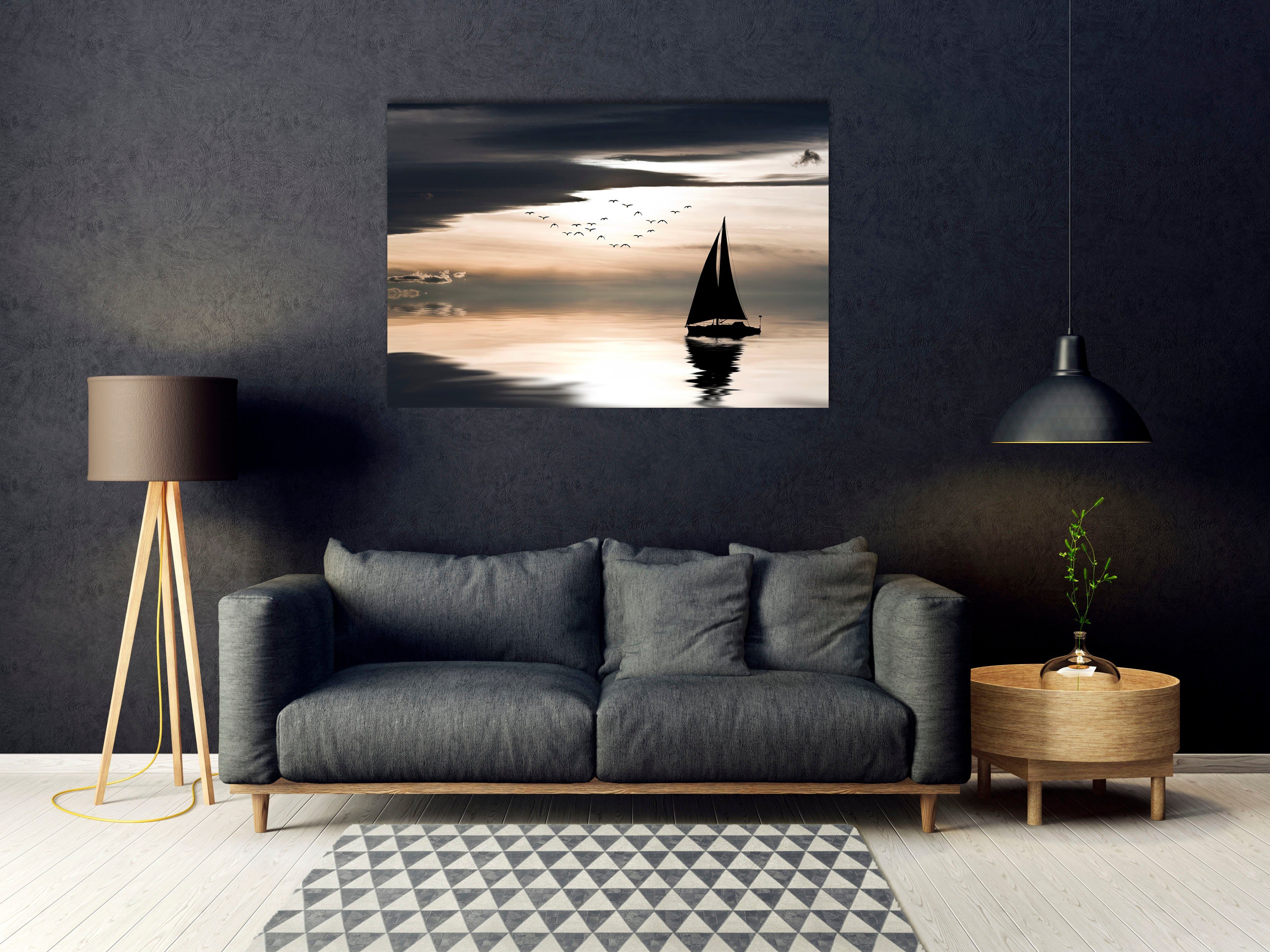 queence Acrylglasbild Etellix, Meer, Meer Bilder, Schiffe, See, Seebilder, Seelandschaft, Sonnenuntergang, Spa, Spa Bilder, Strand (1 St), Fine Art-Print in Galeriequalität