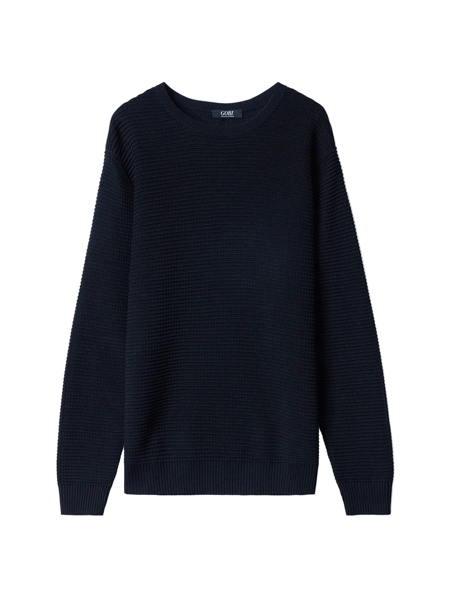 Rundhalspullover Strukturierter Pullover aus Seide-Kaschmir