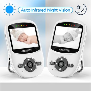Jioson Babyphone Babyphone mit Kamera,Nachtmodus&Temperatur,2-Wege Audio,LCD-Bildschirm, Infrarot-Nachtsicht, Temperaturanzeige, Wiegenlied, Zwei-Wege-Audio, Gegensprechfunktion, LCD-Bildschirm, mit Zwei-Wege-Audio, Nachtmodus & Temperaturanzeige