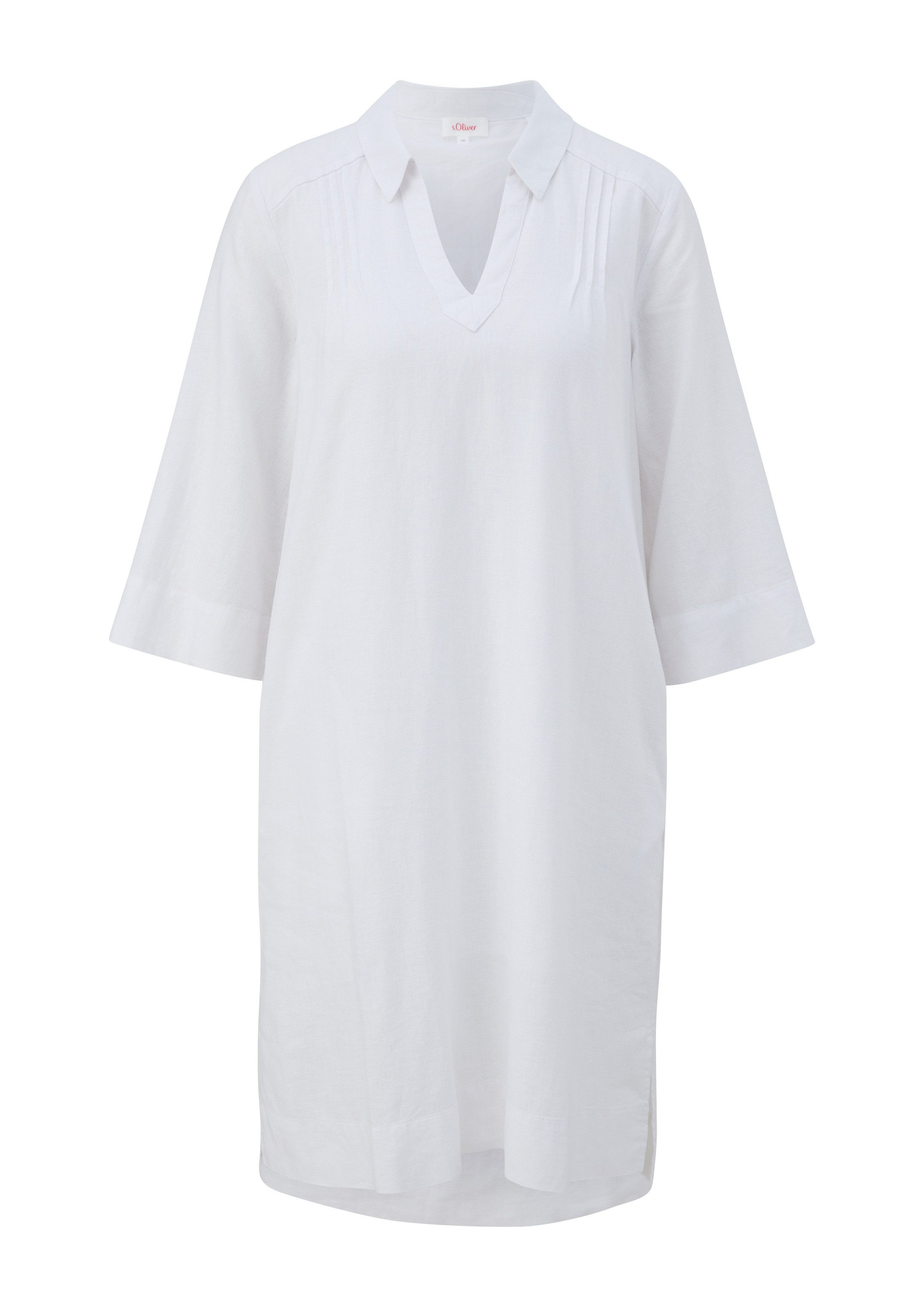 s.Oliver Midikleid Kleid Relaxed Fit-Kleid aus Leinenmix