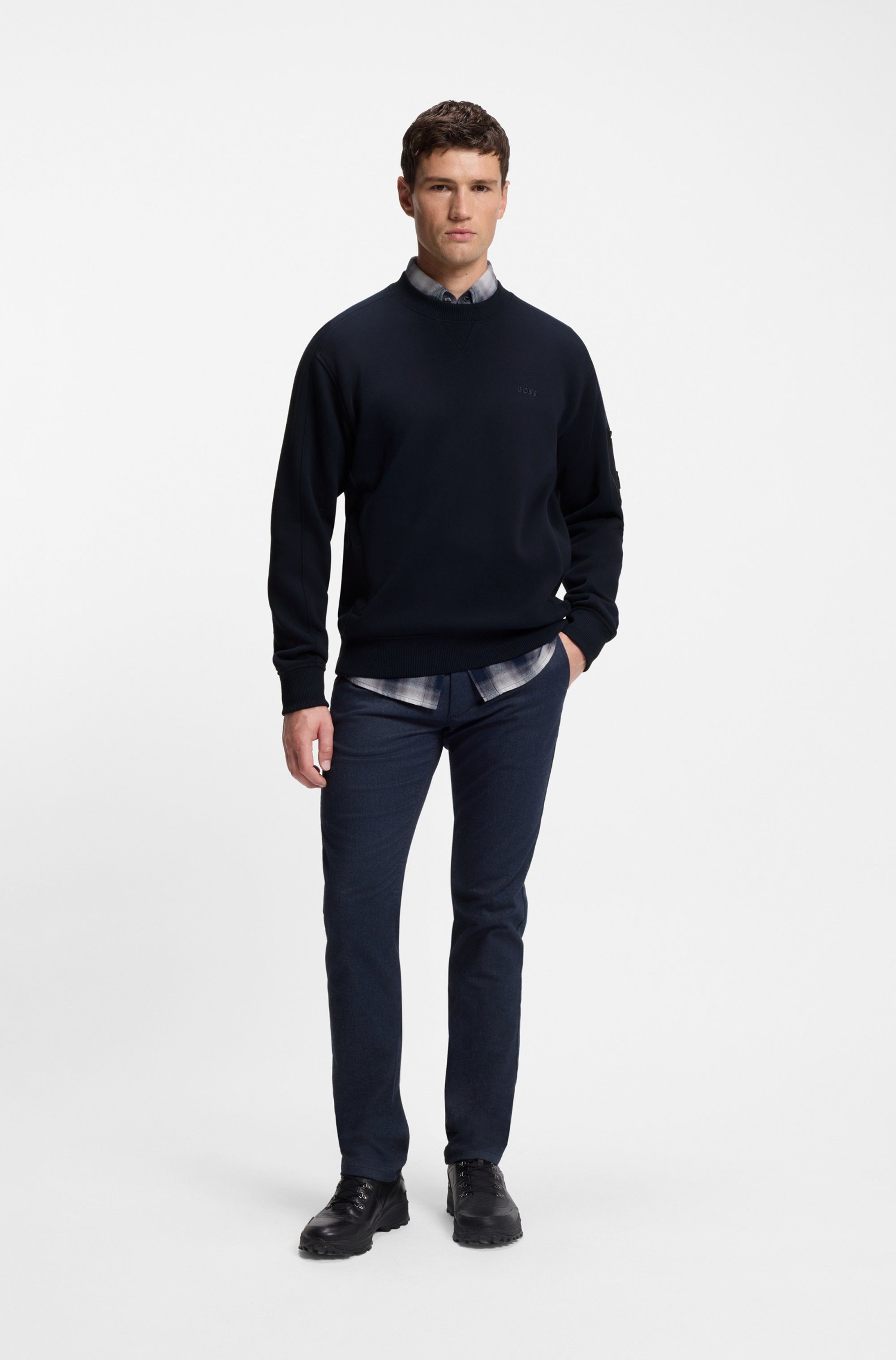 BOSS ORANGE Sweatshirt We mixed mit Ärmeltasche und Eingrifftaschen
