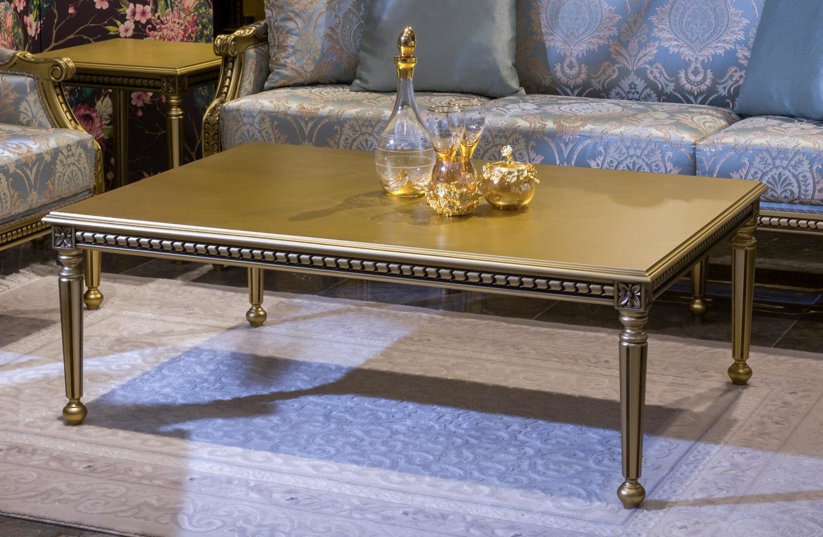 Xlmoebel Couchtisch Luxuriöser Wohnzimmertisch in Gold mit modernem Design (Packung, Couchtisch), Hergestellt in Europa
