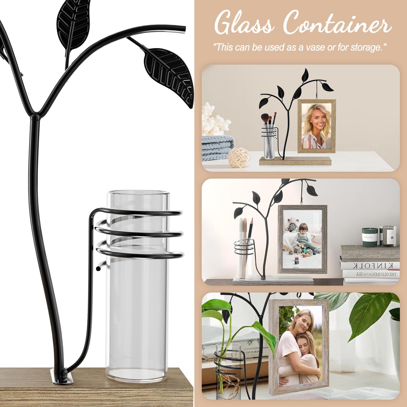 SURFOU Bilderrahmen zum Basteln Holz Bilderrahmen Doppelglas, Schwarz, Mode günstig online kaufen