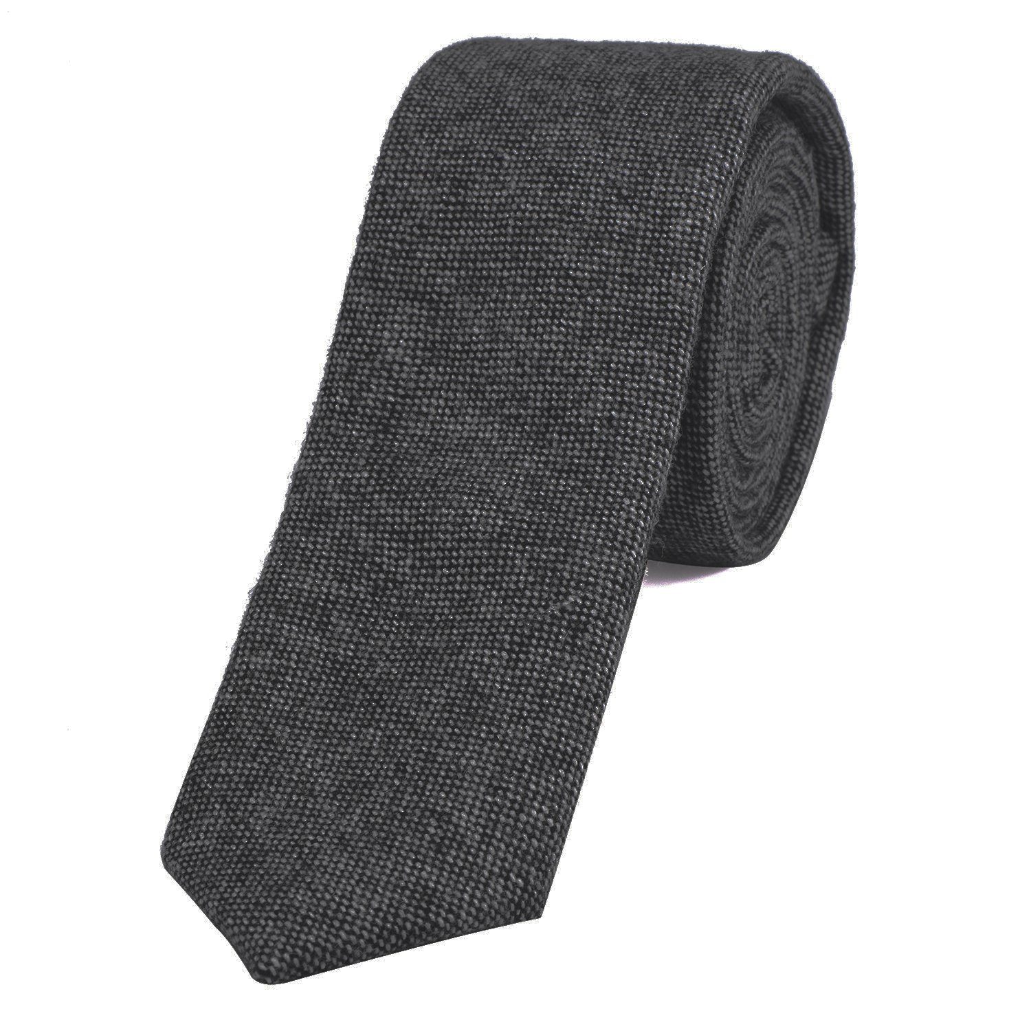 DonDon Krawatte Herren Krawatte 6 cm einfarbig kariert und gepunkt (Packung, 1-St., 1x Krawatte) Baumwolle, verschiedene Muster, für Büro oder festliche Veranstaltungen basaltgrau | Breite Krawatten