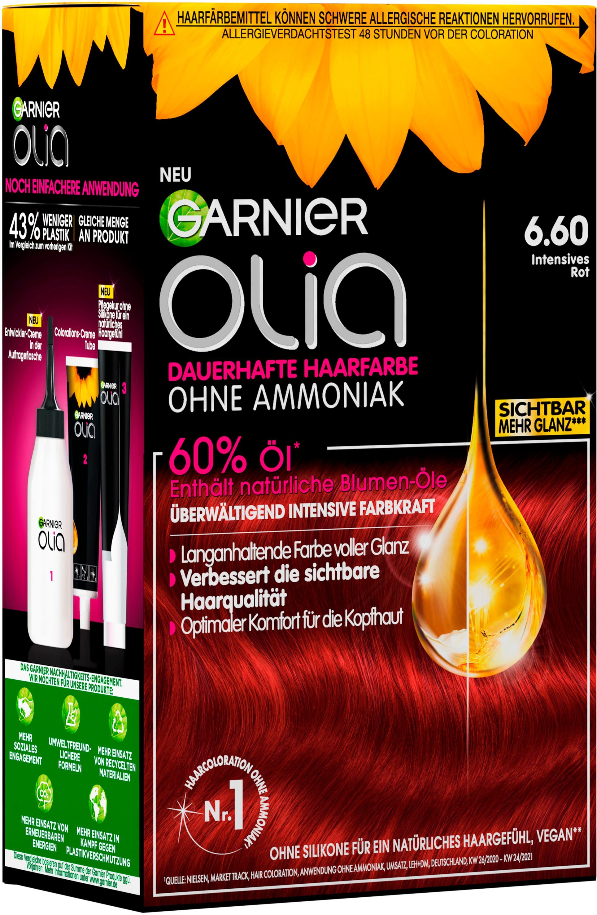 Garnier Ölbasis 3-tlg., Olia dauerhafte GARNIER Haarfarbe, Coloration Set,