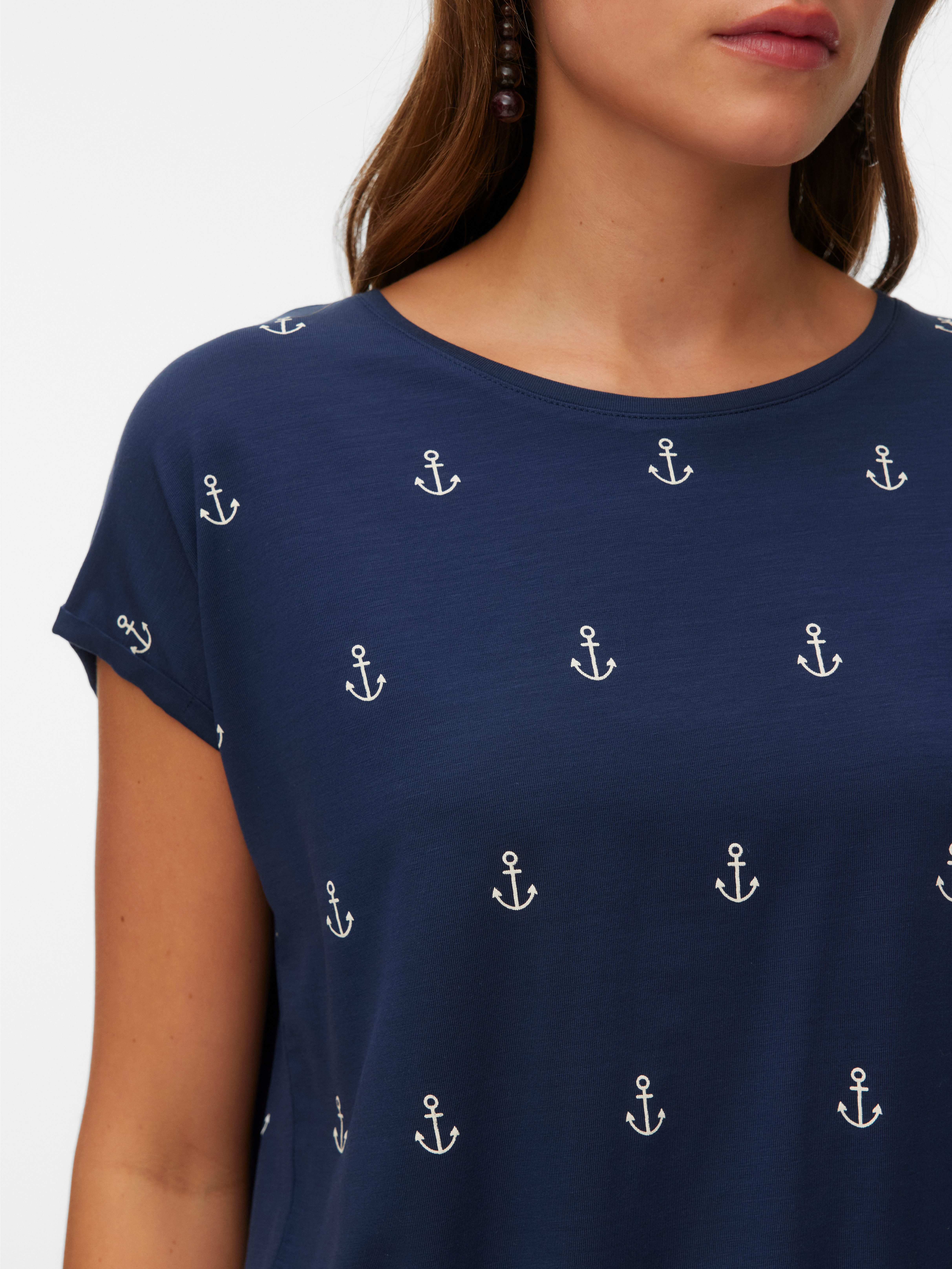 Vero Moda Kurzarmshirt VMAVA SS TOP MULTI AOP NOOS Materialmix, regular fit – Bild 3 von 5