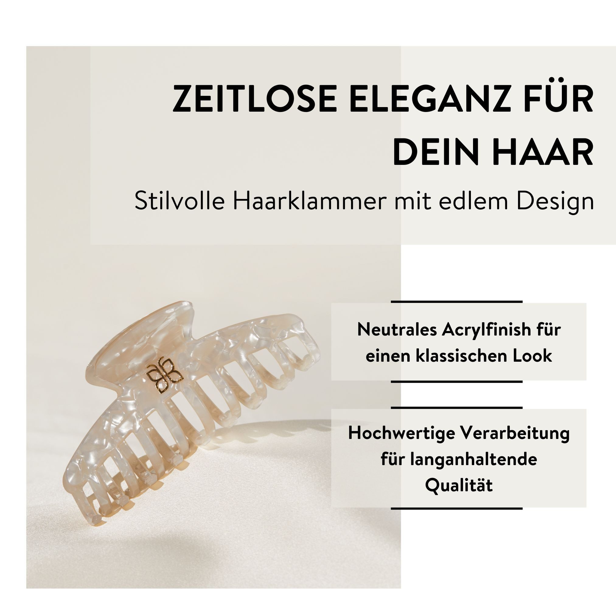 PARSA Beauty Haarklammer Signature Collection Haarklammer aus Acryl in elegantem Beige
