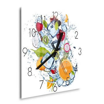 DEQORI Wanduhr 'Fruchtige Erfrischung' (Glas Glasuhr modern Wand Uhr Design Küchenuhr)