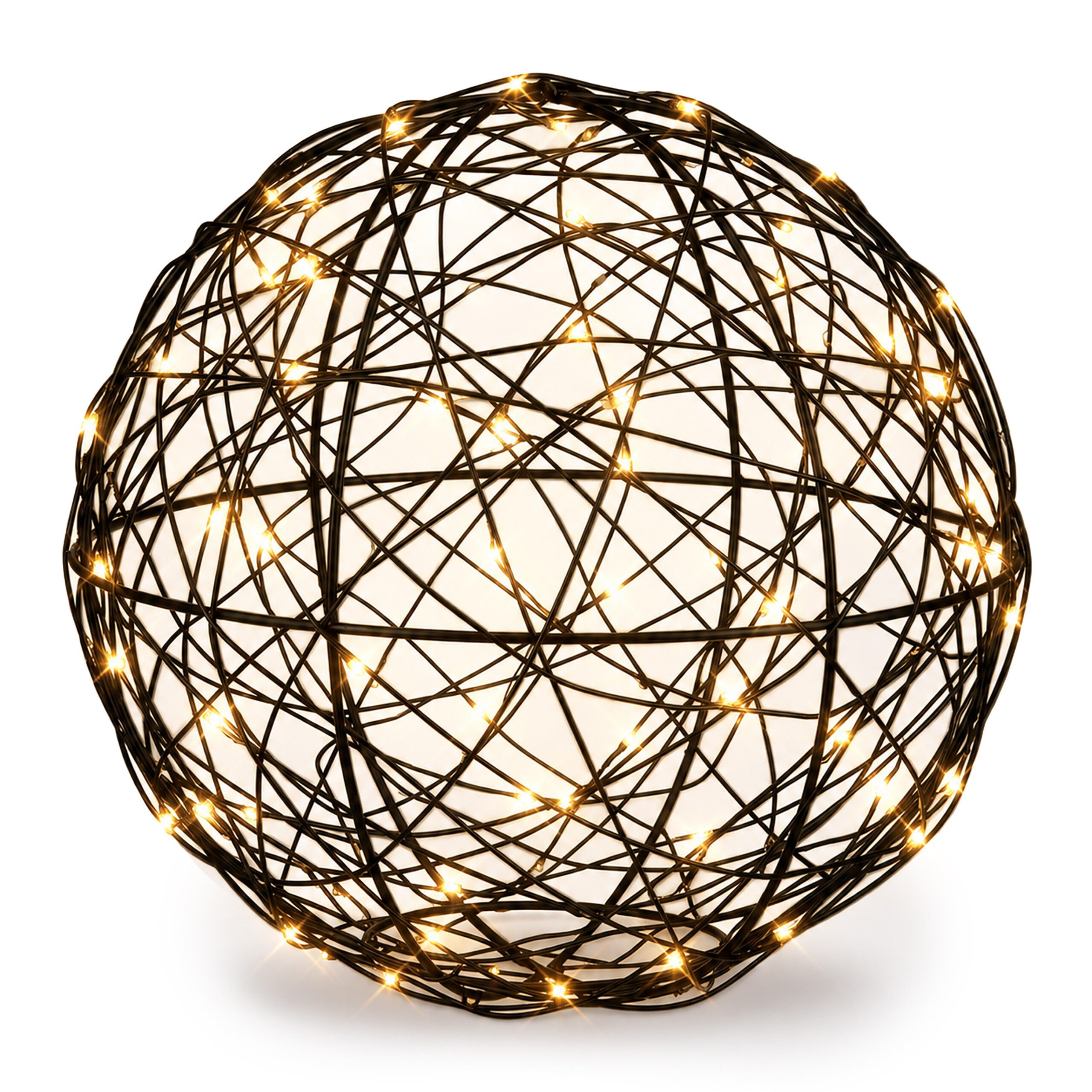 relaxdays LED Kugelleuchte LED Dekokugel 30 cm, LED, Warmweiß, schwarz