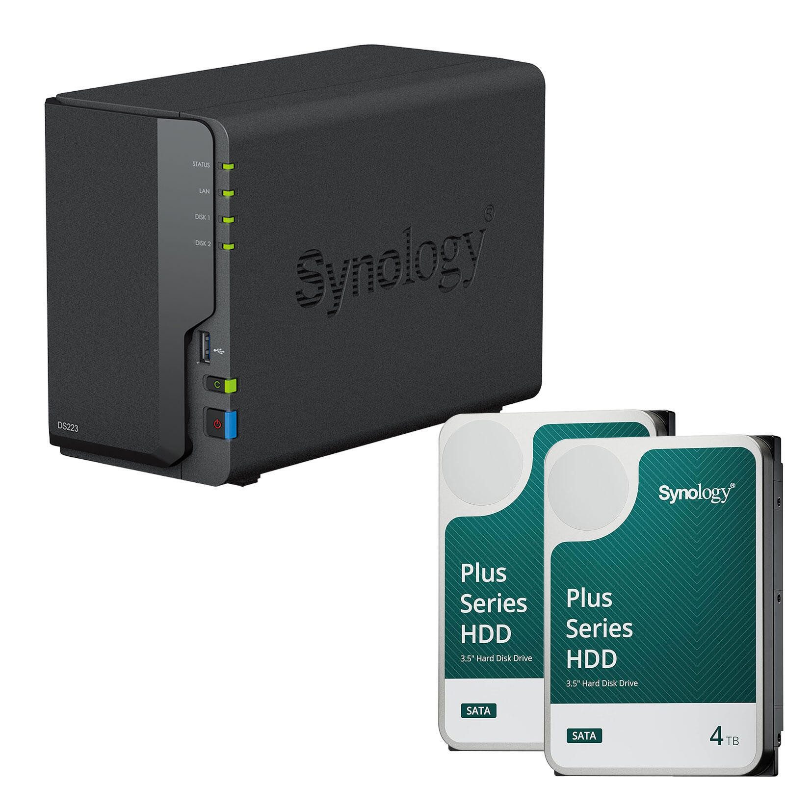 Synology Synology DS223 + 2 x Synology HAT3300-4T HDD-NAS-Festplatte