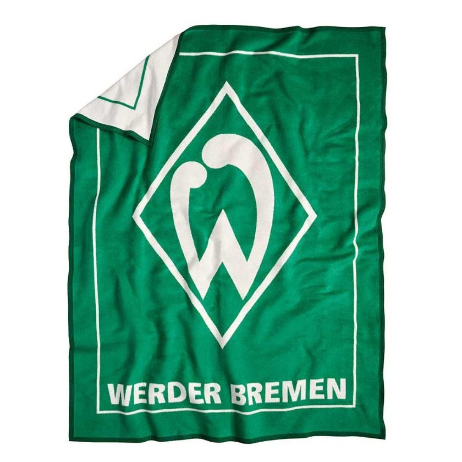 Wohndecke SV Werder Bremen - Veloursdecke Raute - grün, Werder Bremen