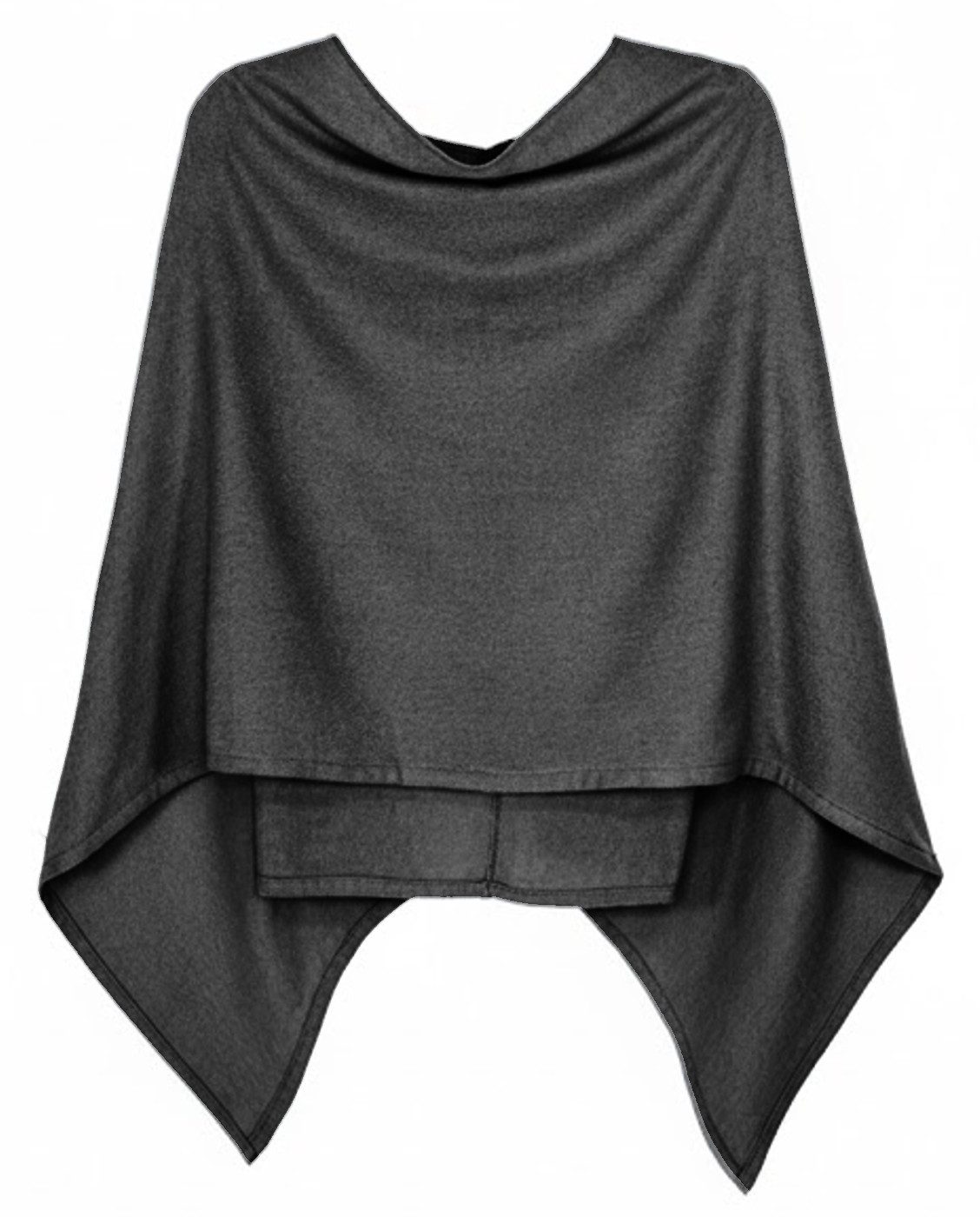 dy_mode Strickponcho Damen Poncho in Unifarben Weiches Strickponcho Cape Herbst Umhang in Unifarbe, Vorne Kurz - Seitlich Lang Schnitt