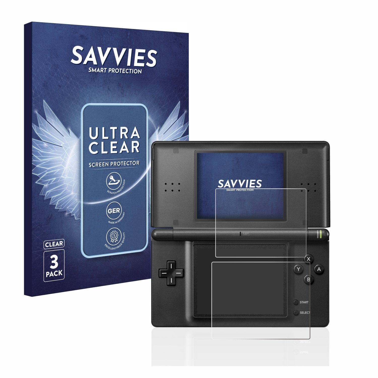 Savvies Displayschutzfolie Schutzfolie für Nintendo DS LITE, 6 Stück, Displayschutz Schutz Folie Klar Transparent