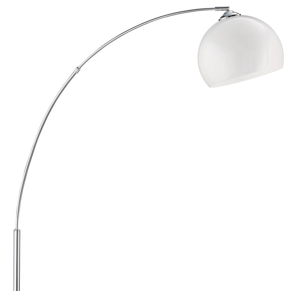 etc-shop LED aus LED Metall inklusive, Leuchtmittel Bogenlampe Stehlampe, Fußschalter mit Standleuchte silber Warmweiß, Bogen