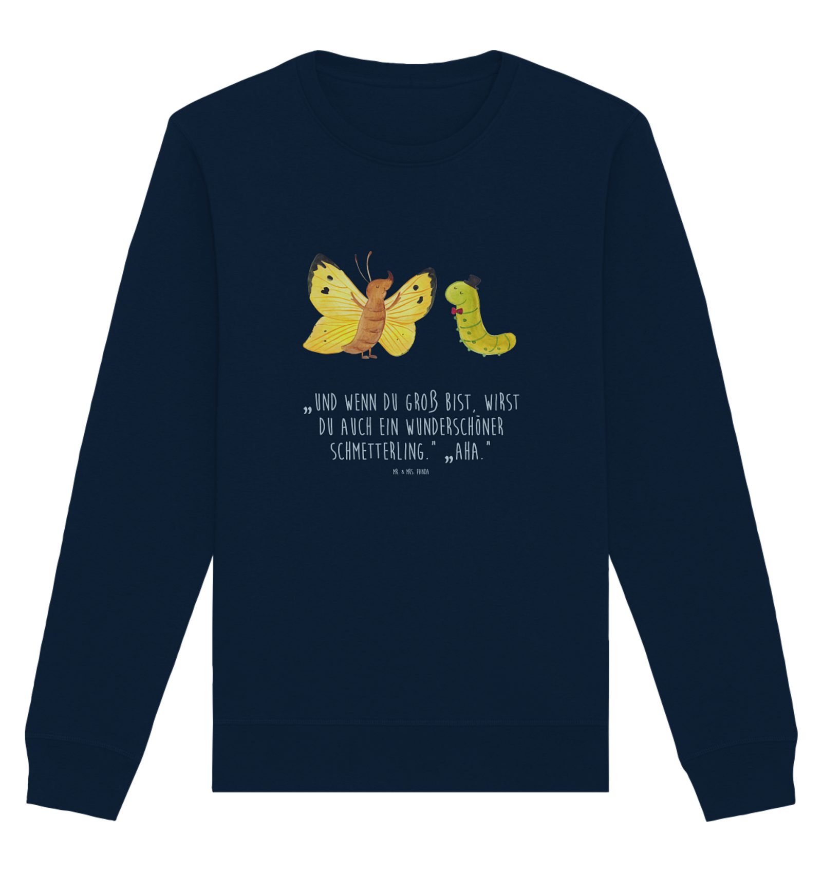 Longpullover Raupe Schmetterling Größe XXL - French Navy - Geschenk, Erwachsen wer