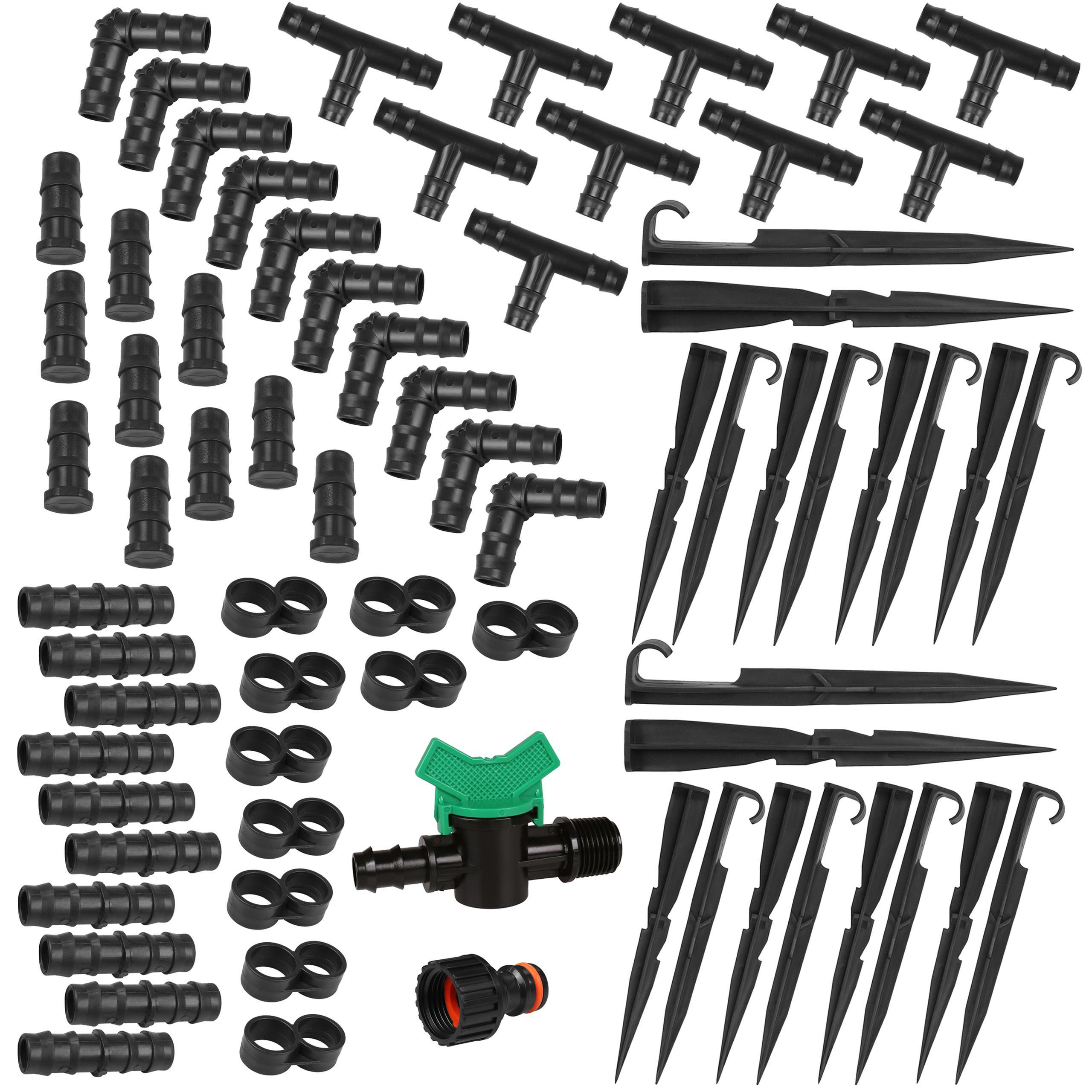 Sarcia.eu Bewässerungssystem Zubehör-Set für Tropfleitung Durchmesser 16mm - 72 Teile