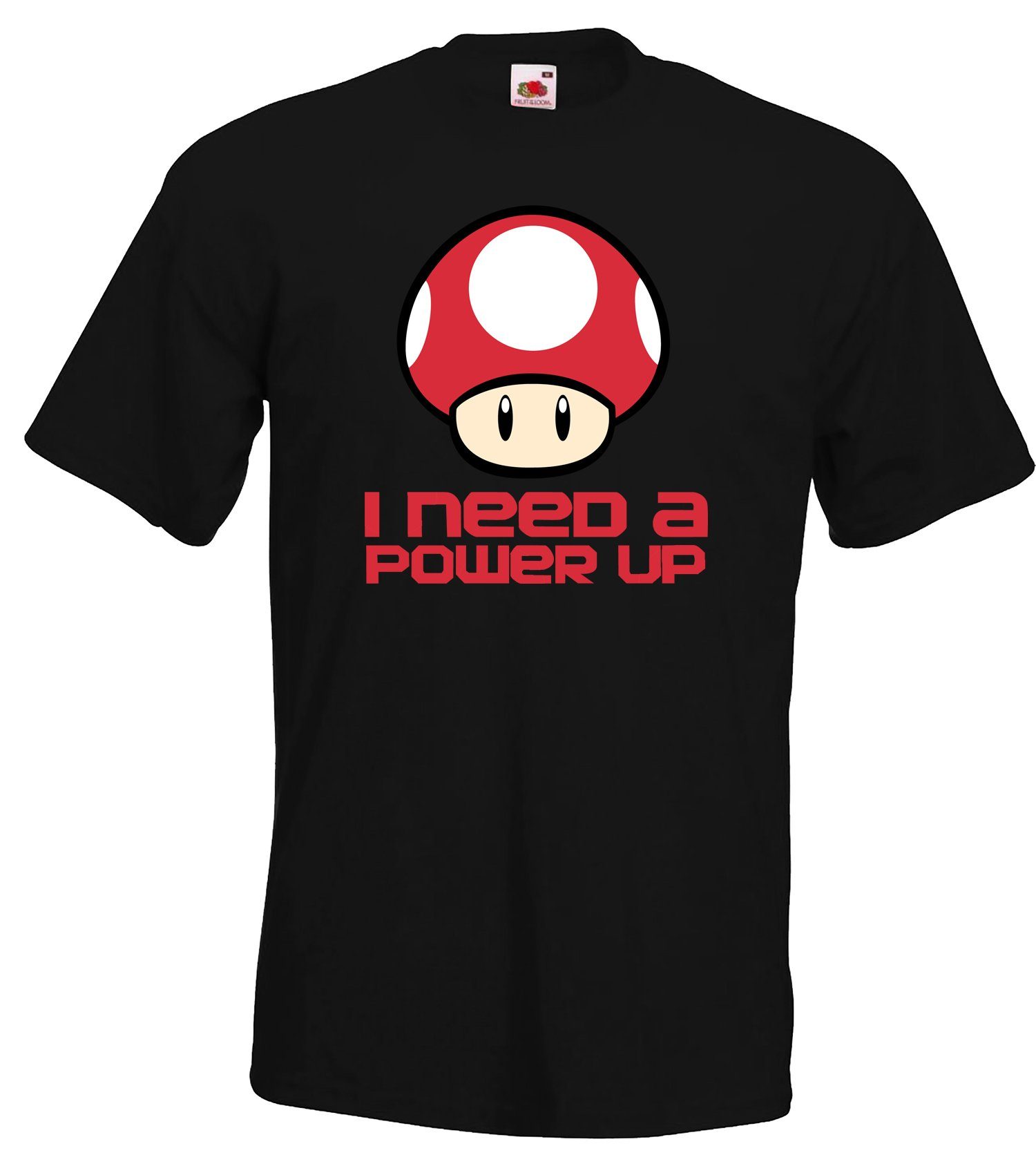 Youth Designz T-Shirt Pilz "I need a Power Up" Herren T-Shirt mit trendigem Frontprint Schwarz