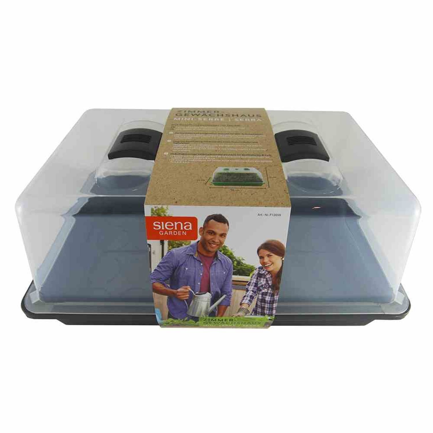 Siena Garden Gewächshaus Zimmergewächshaus Uni-Grow, 38x24x18 cm anthrazit