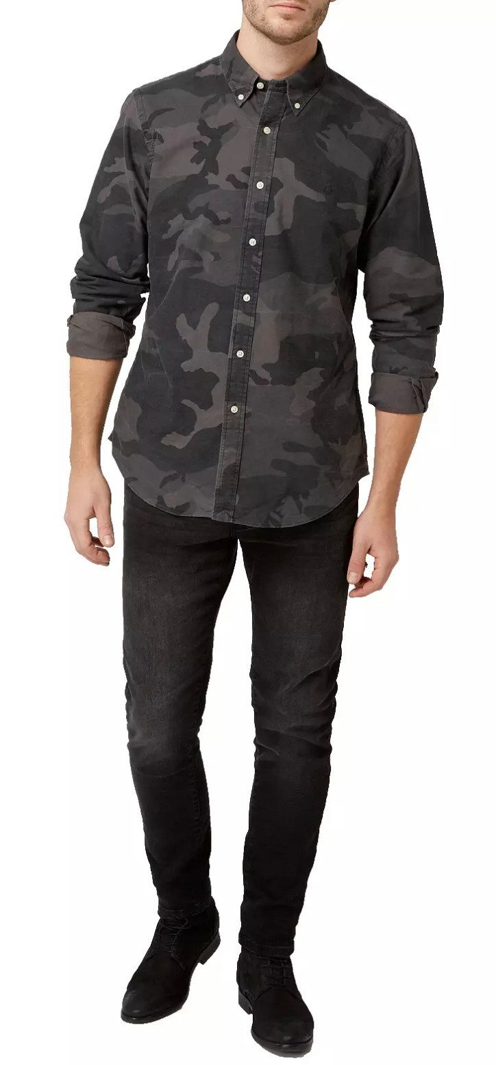 Polo Ralph Lauren Langarmhemd Herren Hemd Camouflage Slim-Fit Slim-Fit-Hemd im Camouflage-Muster mit Button-down-Kragen