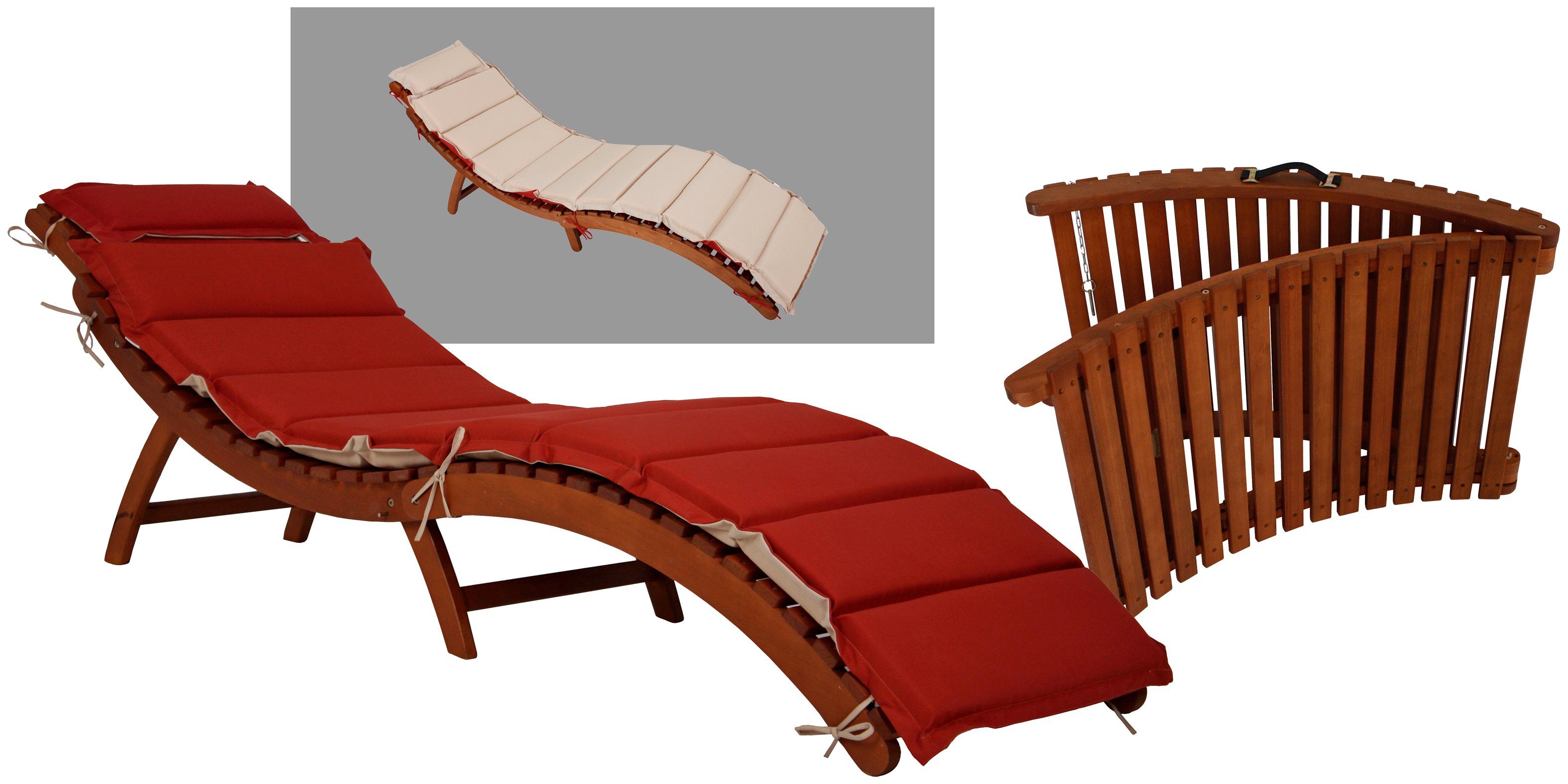 Garden Pleasure Gartenliege NASSAU, mit Wendeauflage