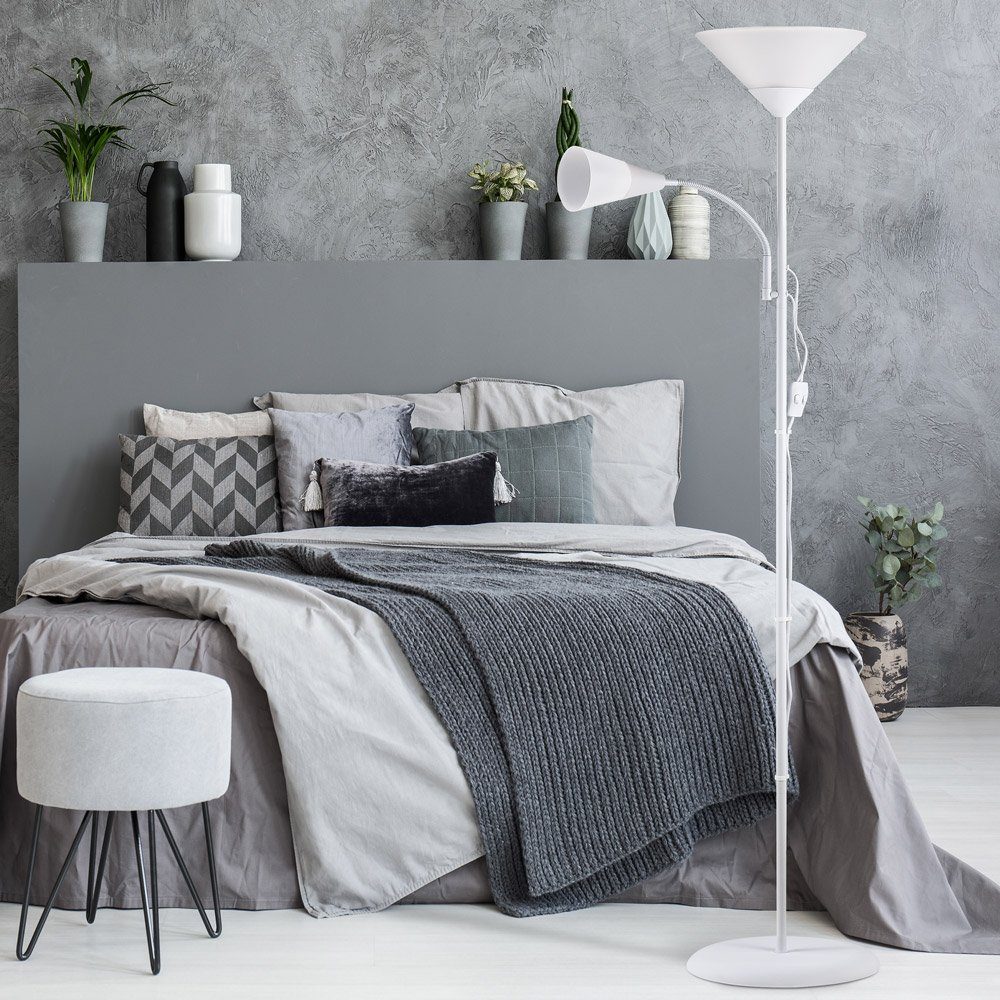monzana Stehlampe, Stehlampe 175 cm Weiß Verstellbar Stehleuchte Deckenflut günstig online kaufen