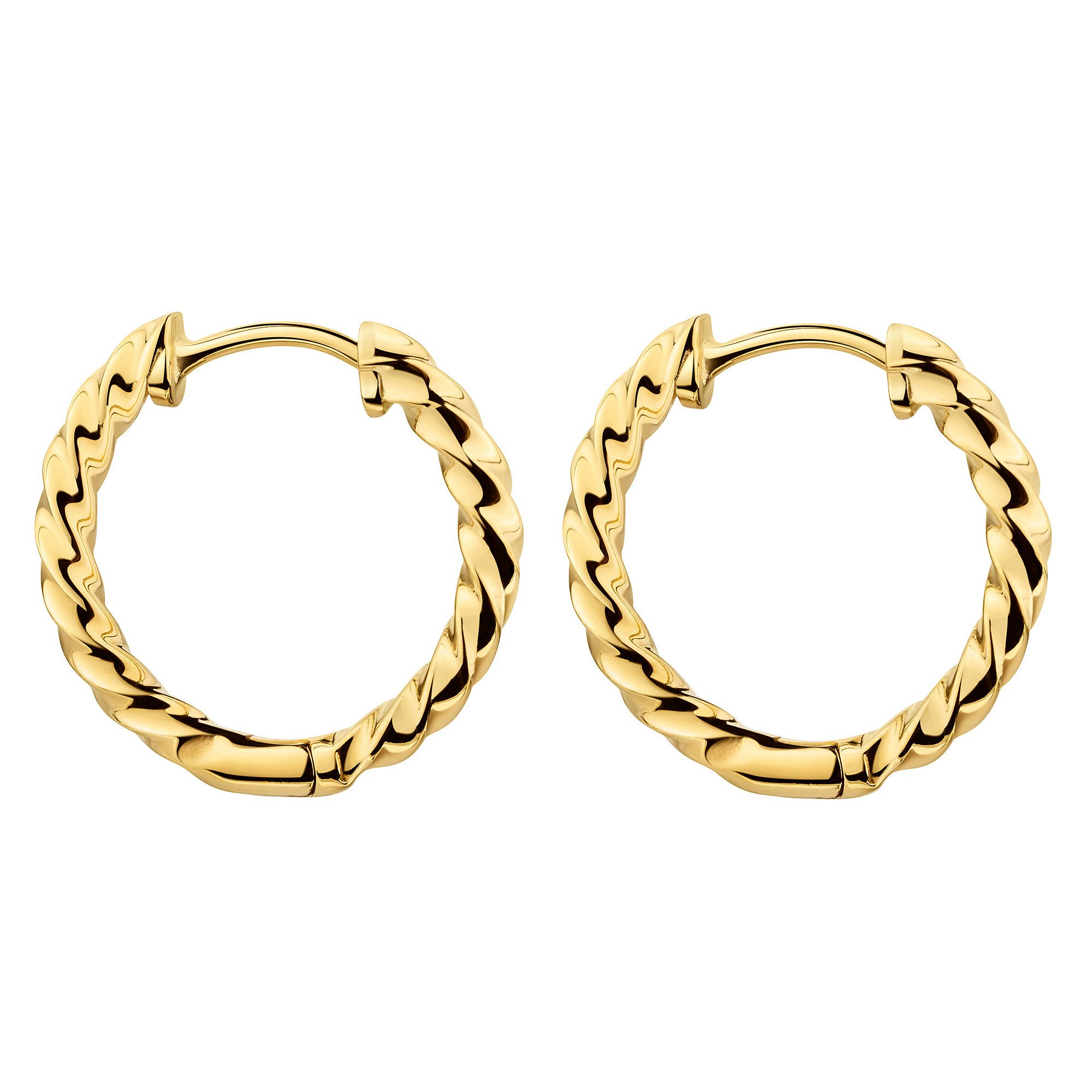 Firetti Paar Creolen Schmuck Geschenk Silber 925 Ohrschmuck Ohrringe gedrehte Optik