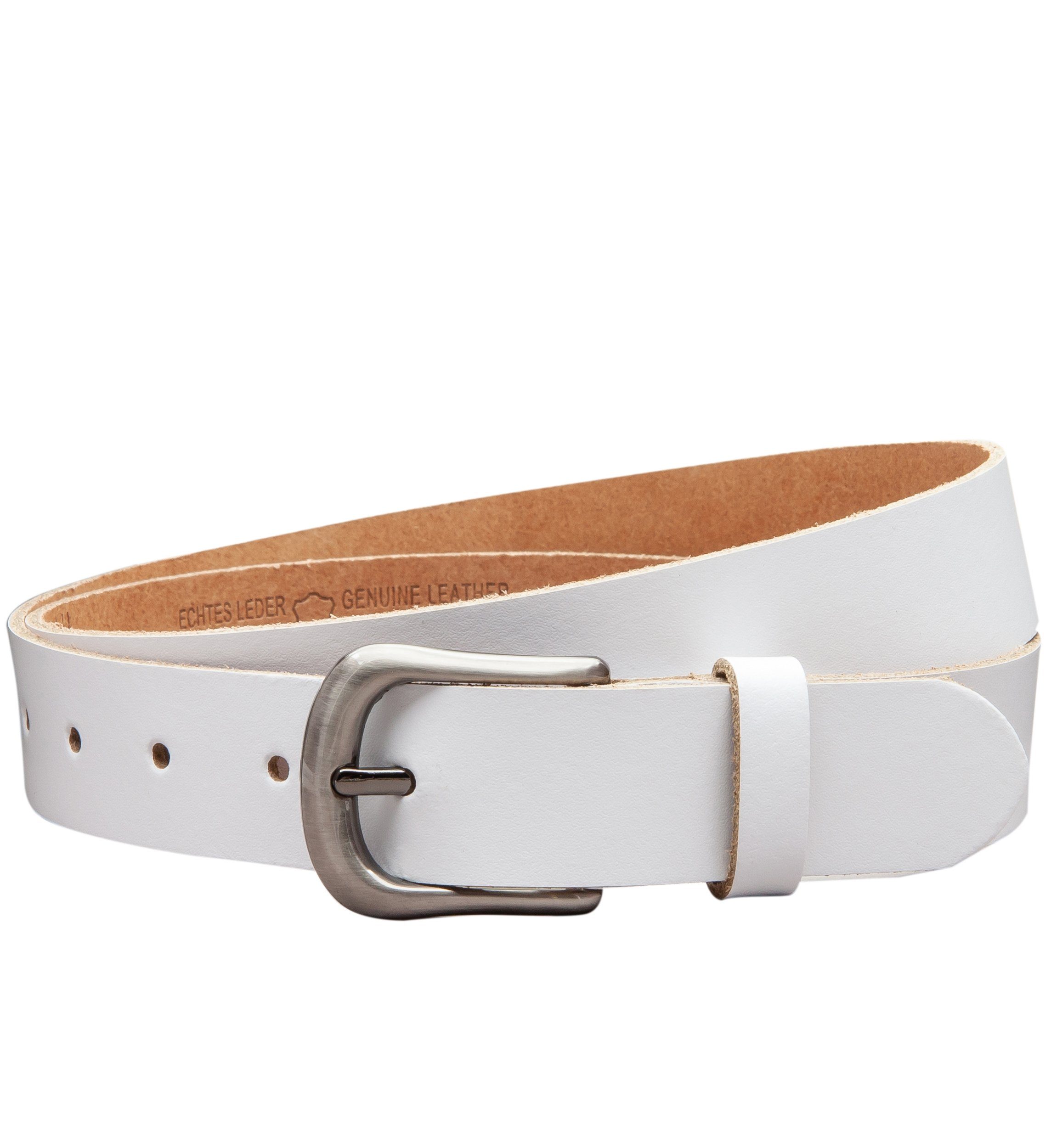 COLOGNEBELT Ledergürtel OM324-SL-Weiss MADE IN GERMANY, günstig online kaufen