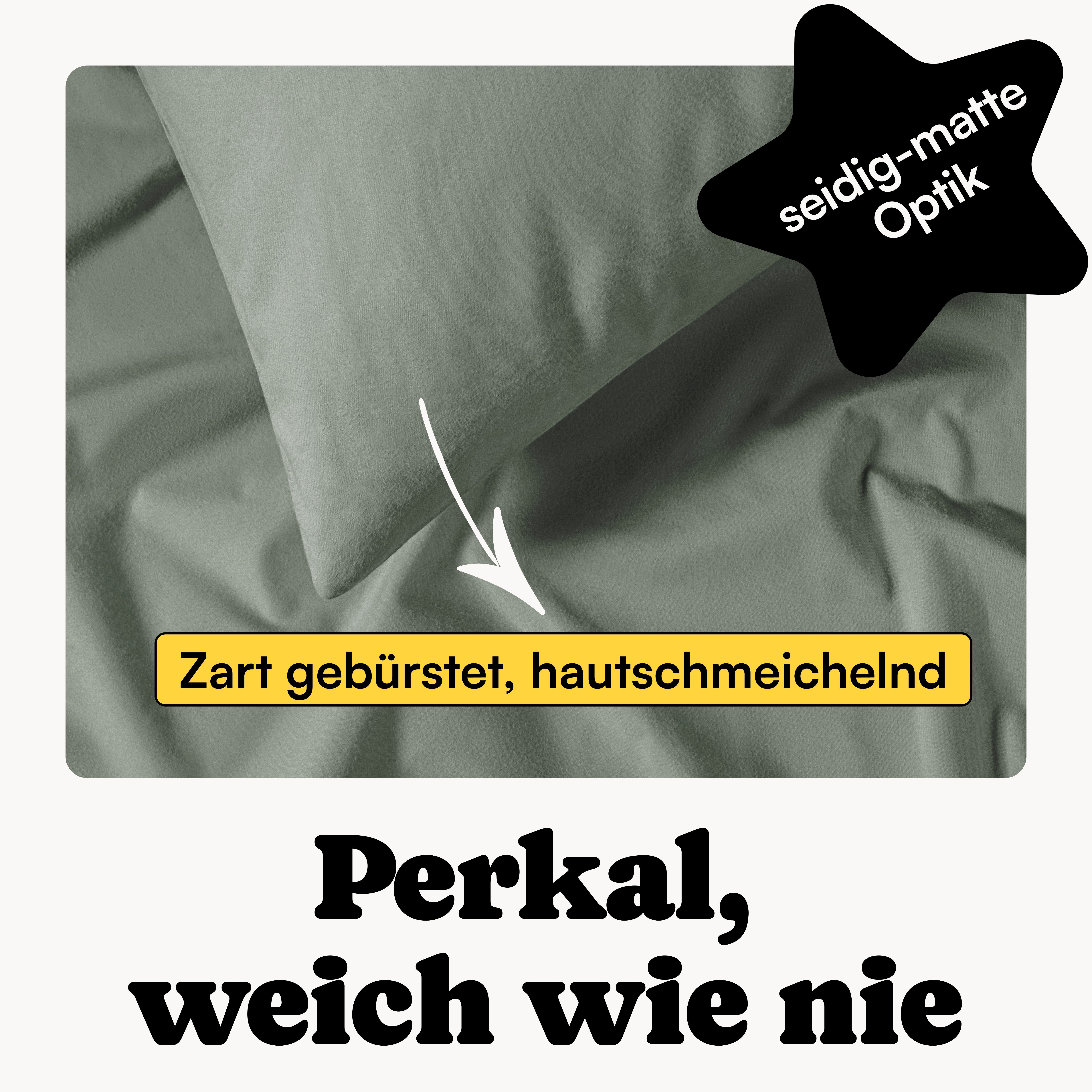 Seralino Bettwäsche Set, Perkal, 2 teilig, 100% Bio Baumwolle, ab gr. 135x200, Perkal, besonders weich & atmungsaktiv, BCI zertifiziert, mit Reißverschluss